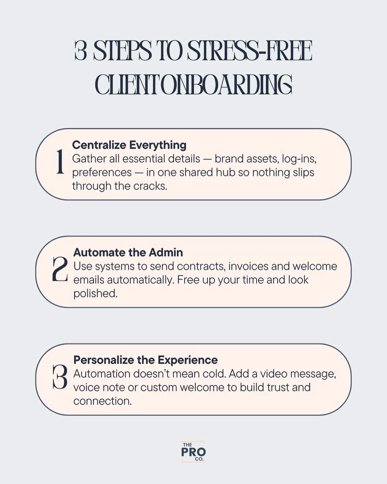 ✨ New week. New workflow.

This week at The Productive Co., we&rsquo;re talking about something every service‑business owner knows: onboarding your new clients. It&rsquo;s exciting&hellip; until the details start slipping, emails stack up, and you fe