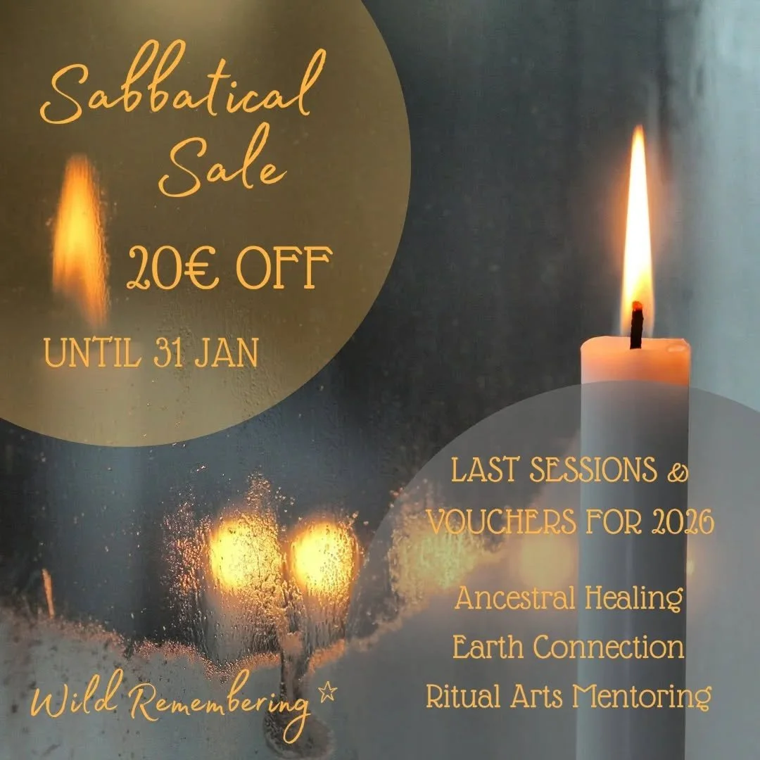 Due to the upcoming closing of my self-employed business from February onwards (for at least half a year) I have extended my Yuletide Offering into a Sabbatical Sale.

Warm invitation to get 20&euro; off all single sessions (new client/extended or re