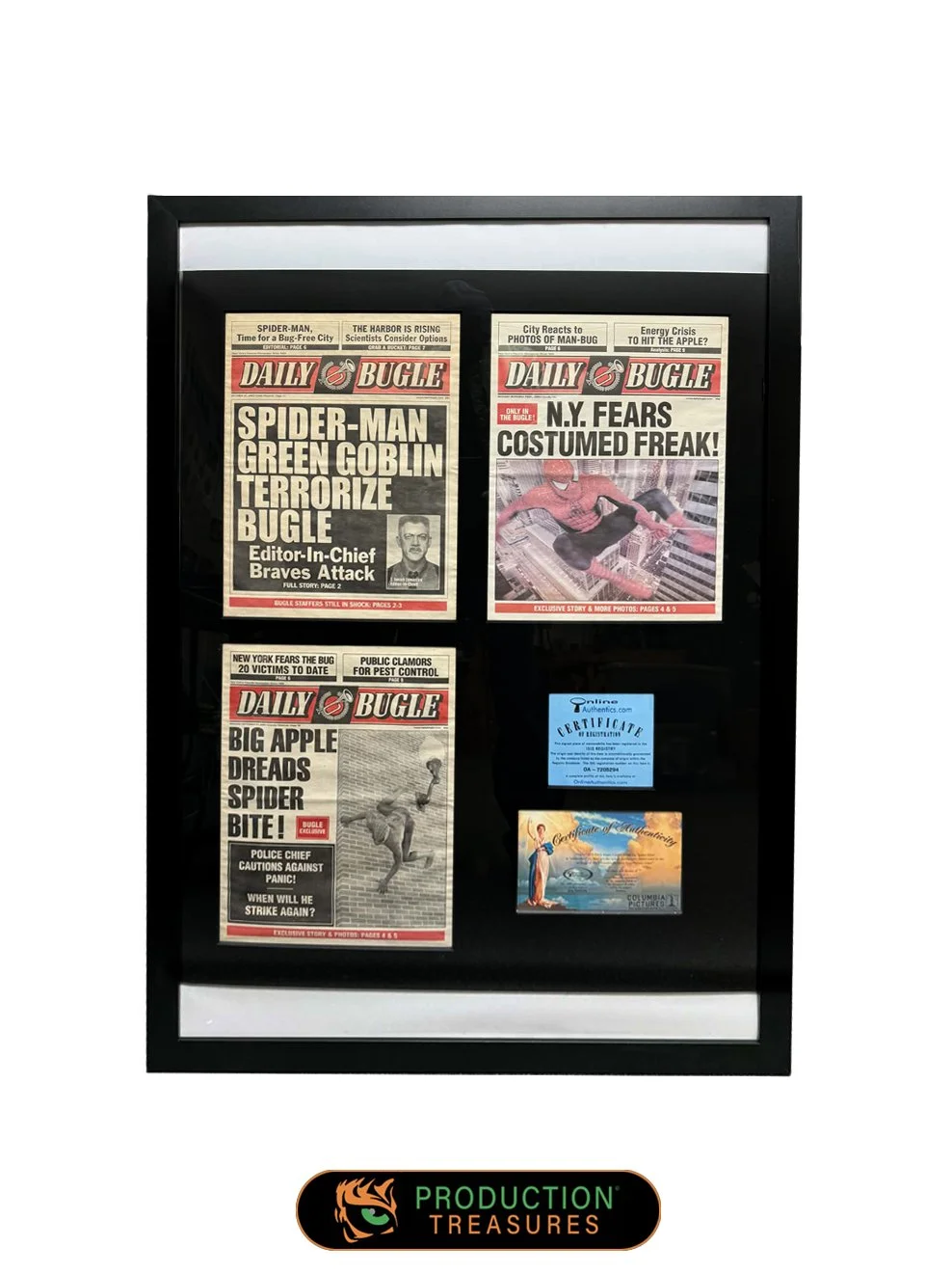 "Spider-Man" (2002) - 3 front covers of the Daily Bugle newspaper.