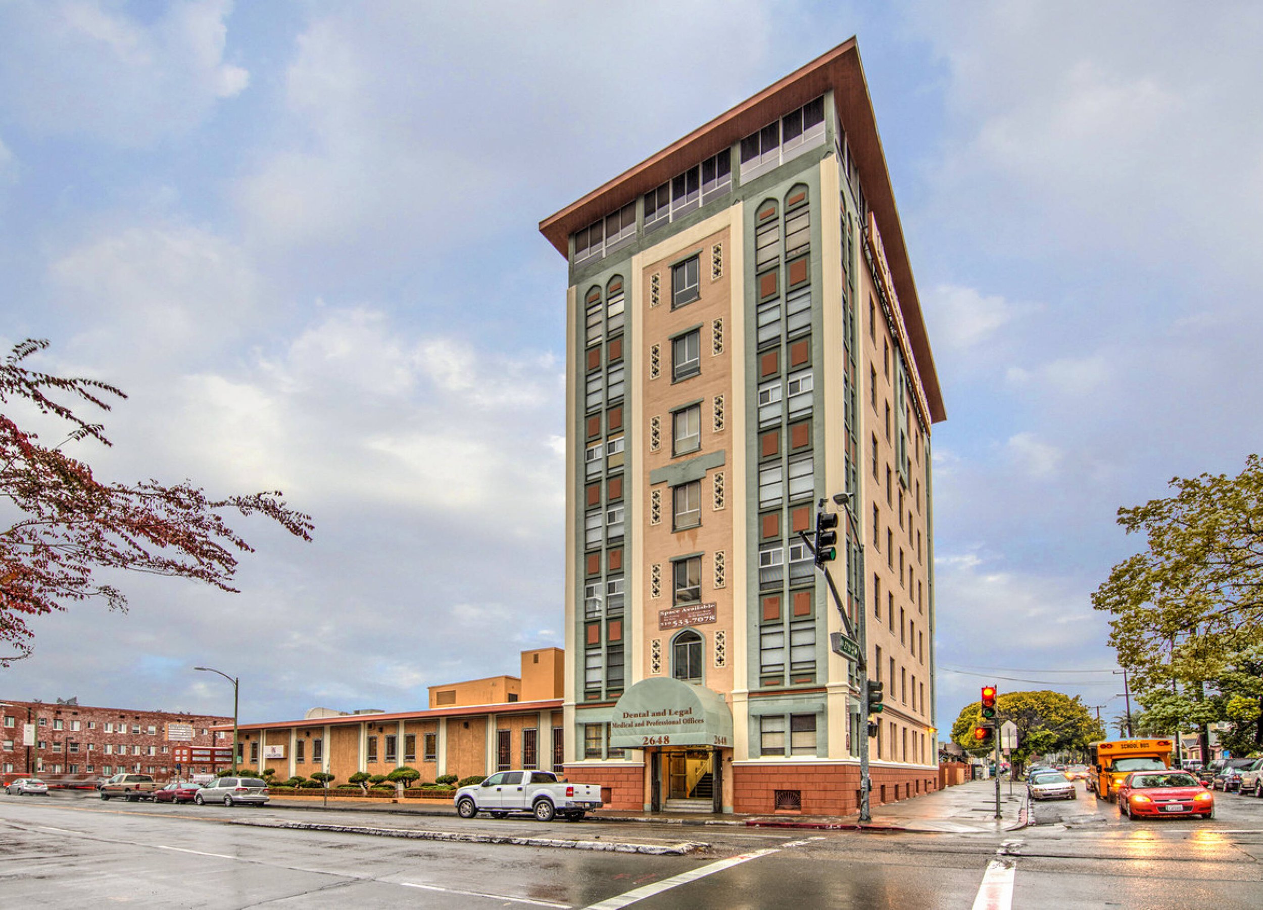 The Fruitvale Gateway Building as seen from International Blvd. at the corner of 27th Street