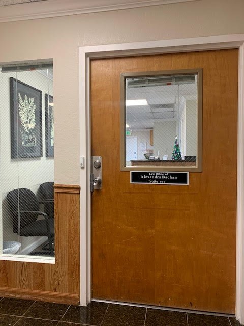 Front door - not featured is the dropbox that has since been installed in the door. A placard with your business or organization name can
be added to the door.