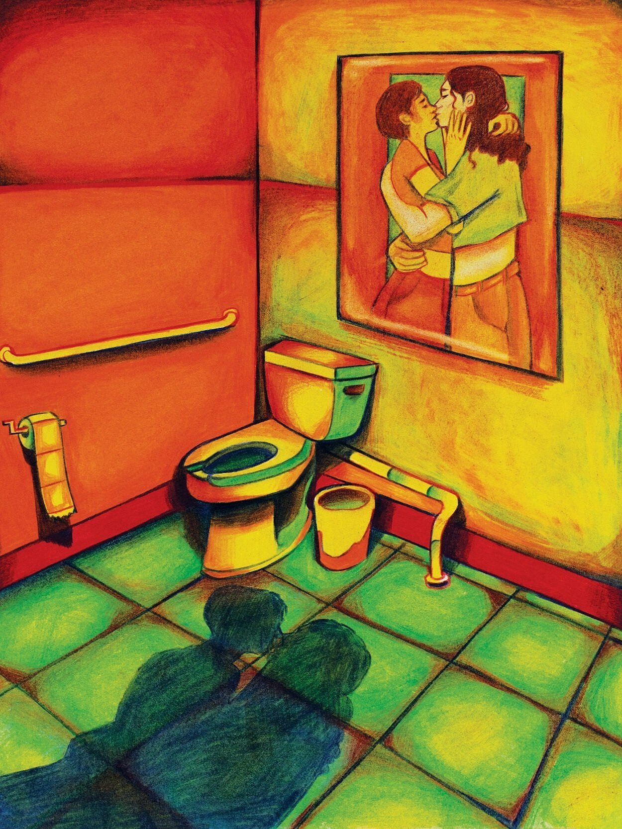 "The Embrace," colored pencil on paper, 8.5"x11"