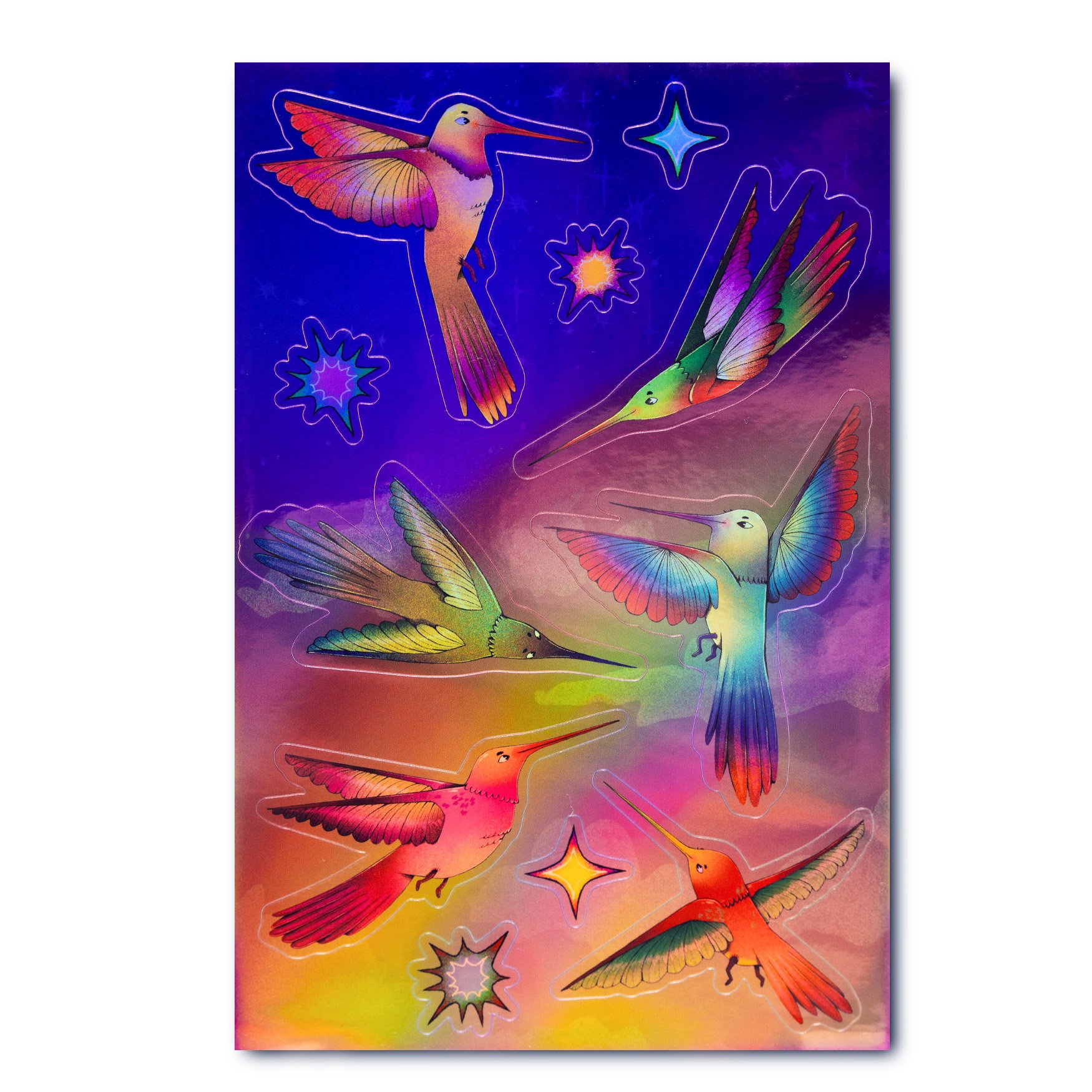 Hummingbirds Sticker Sheet (Holographic)
