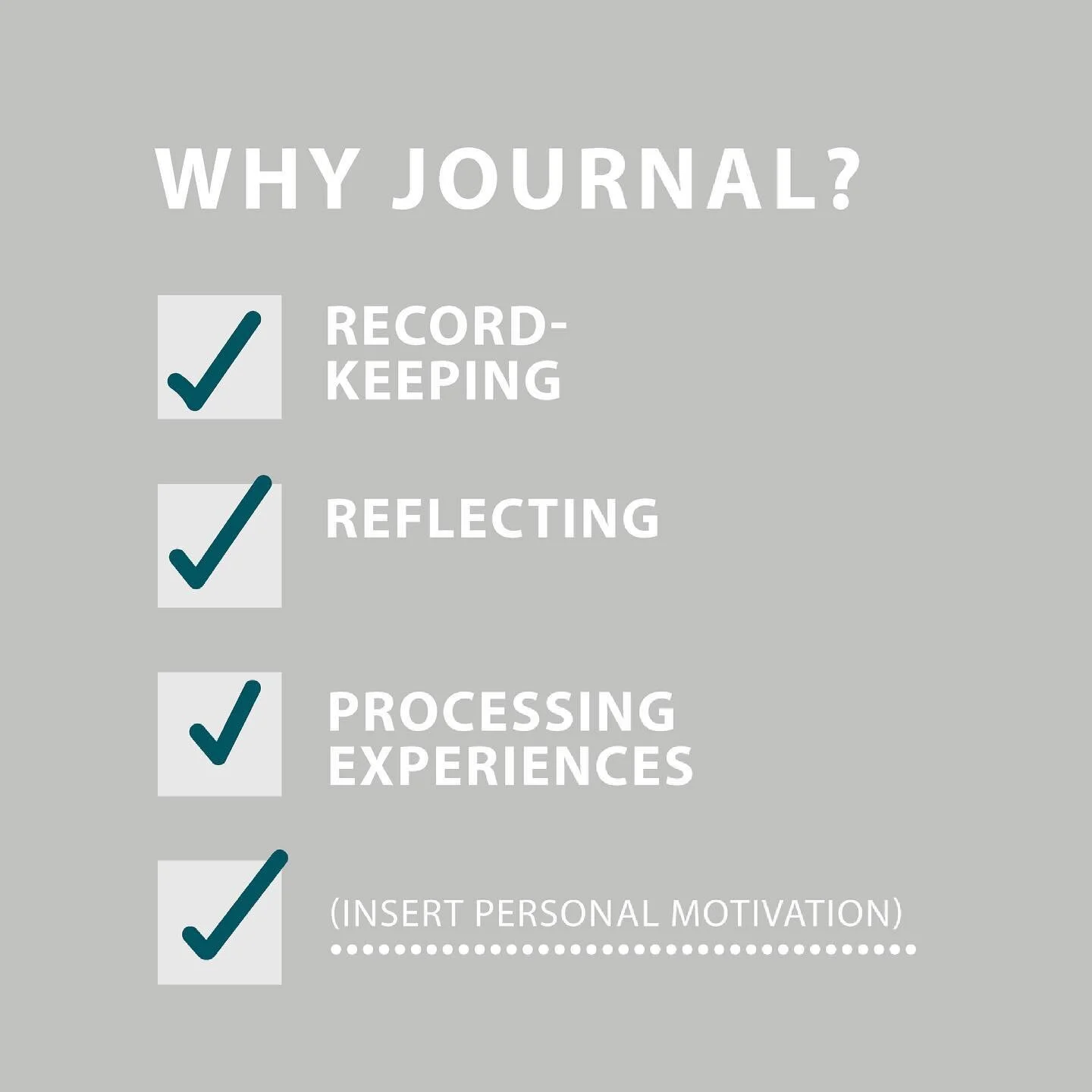 One practice
Many motivations 
A lifetime of benefits