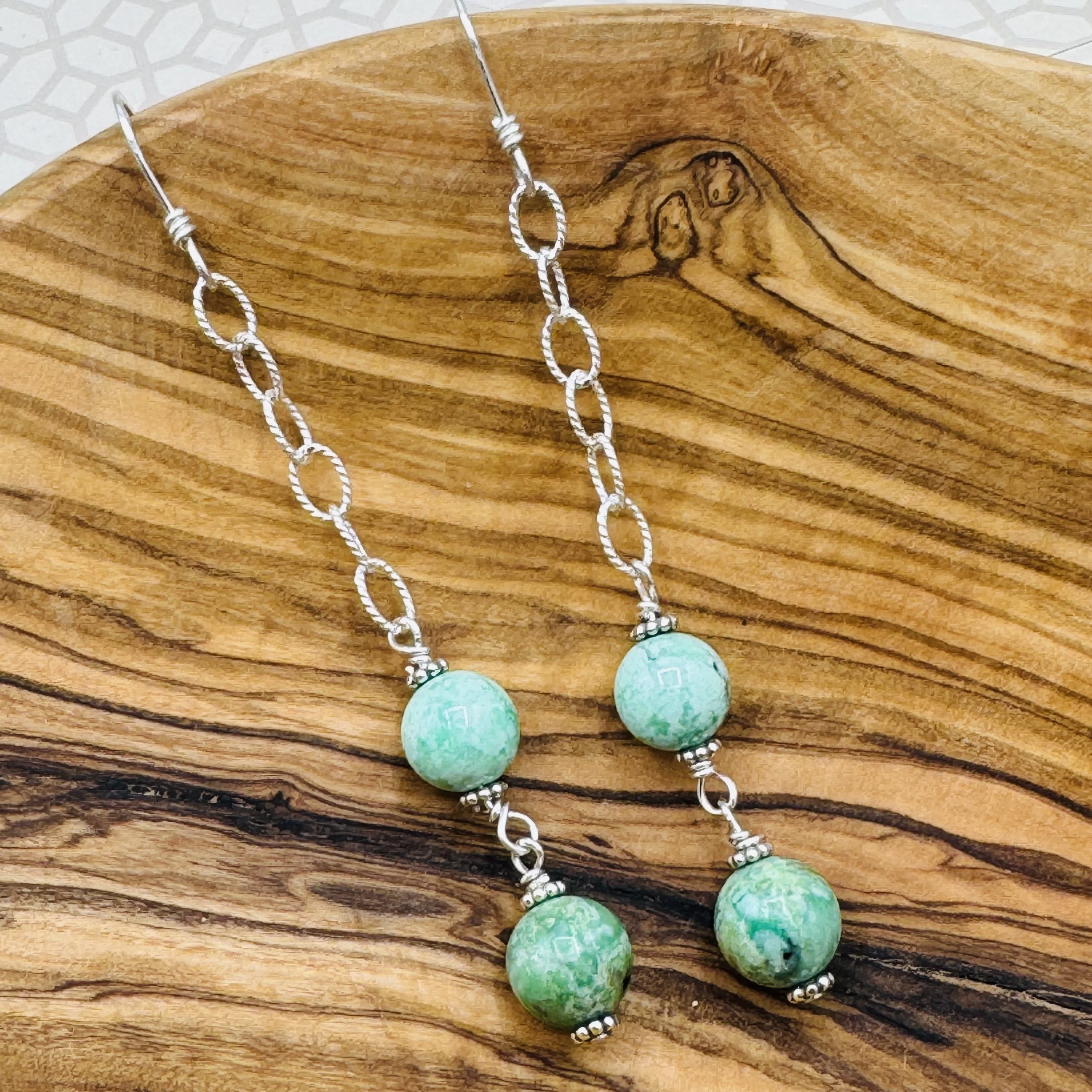 JANECKA Variscite 2 Drop Earrings Mined in Utah