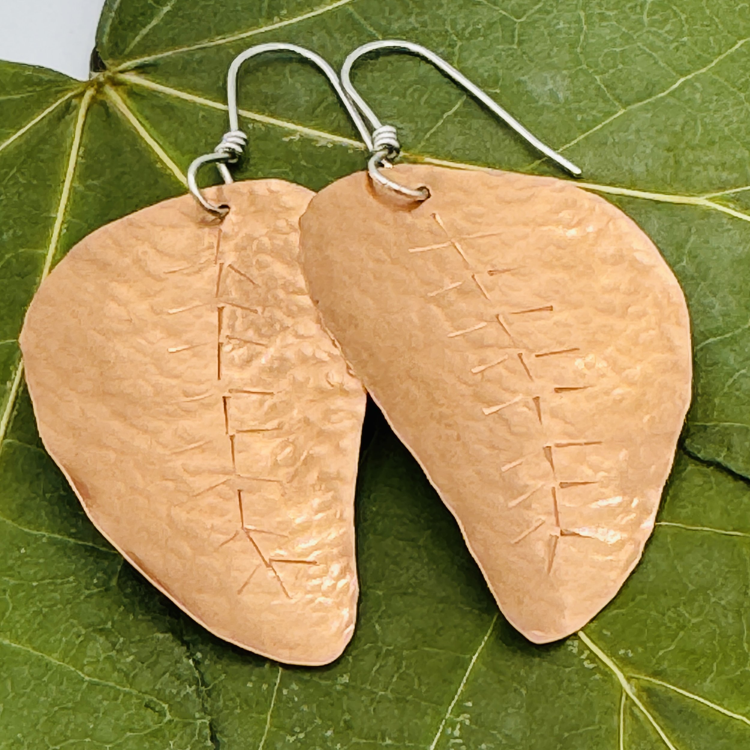 JANECKA Copper Leaf Earrings