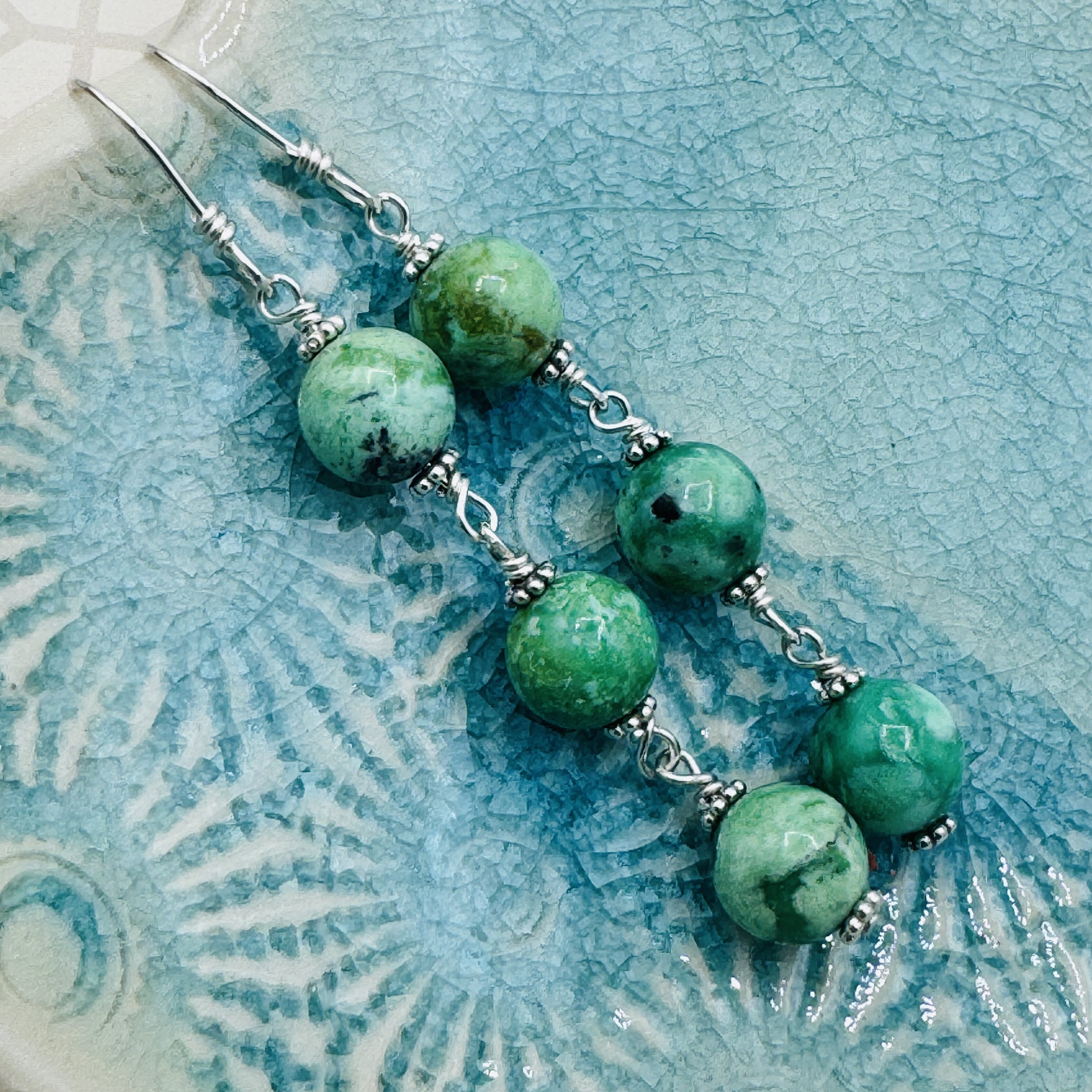 janecka handmade variscite gemstone earrings