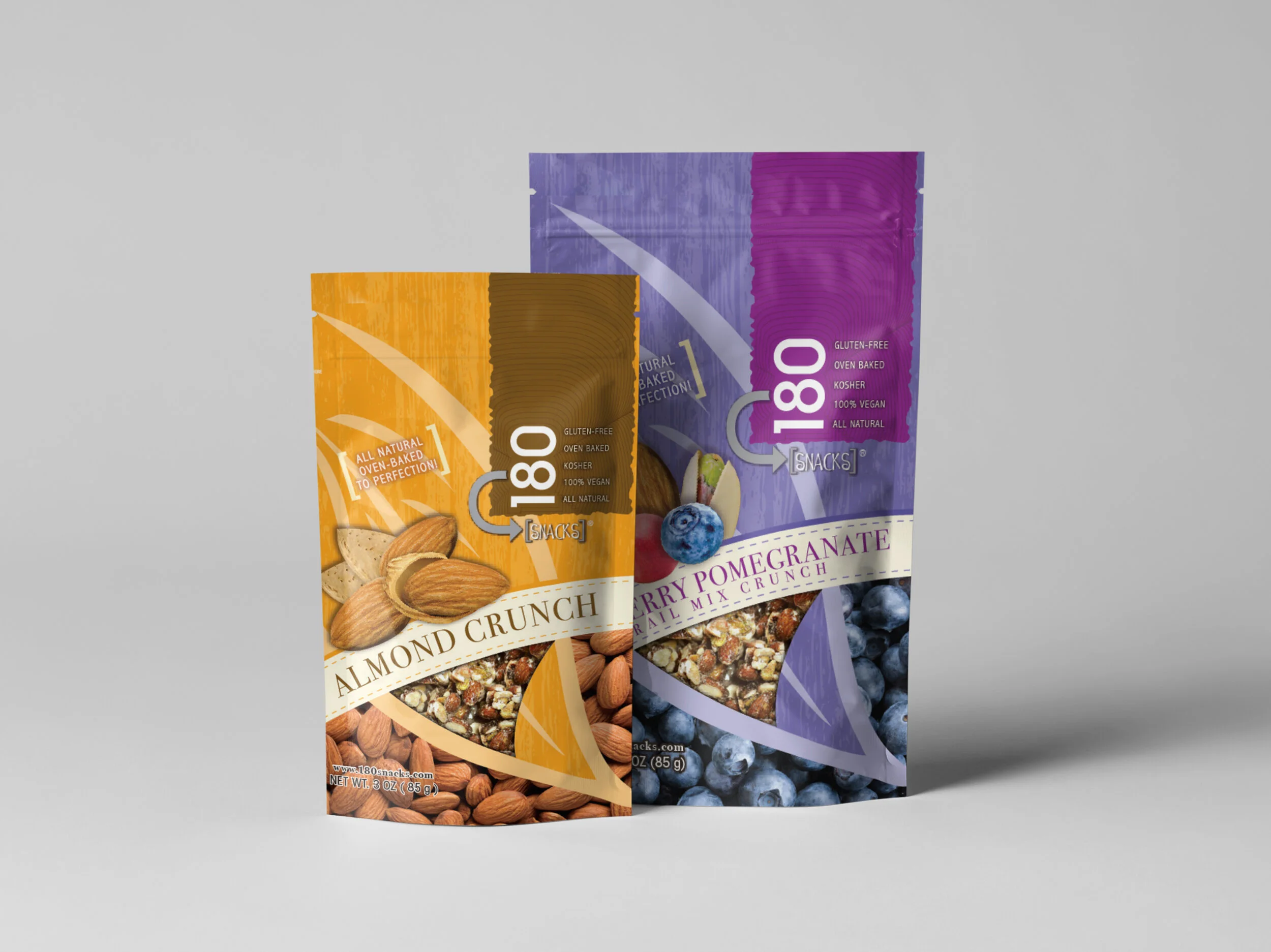 180 Snacks Inc - Almond Crunch - package design