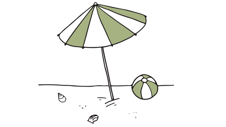 beach umbrella illustration nz