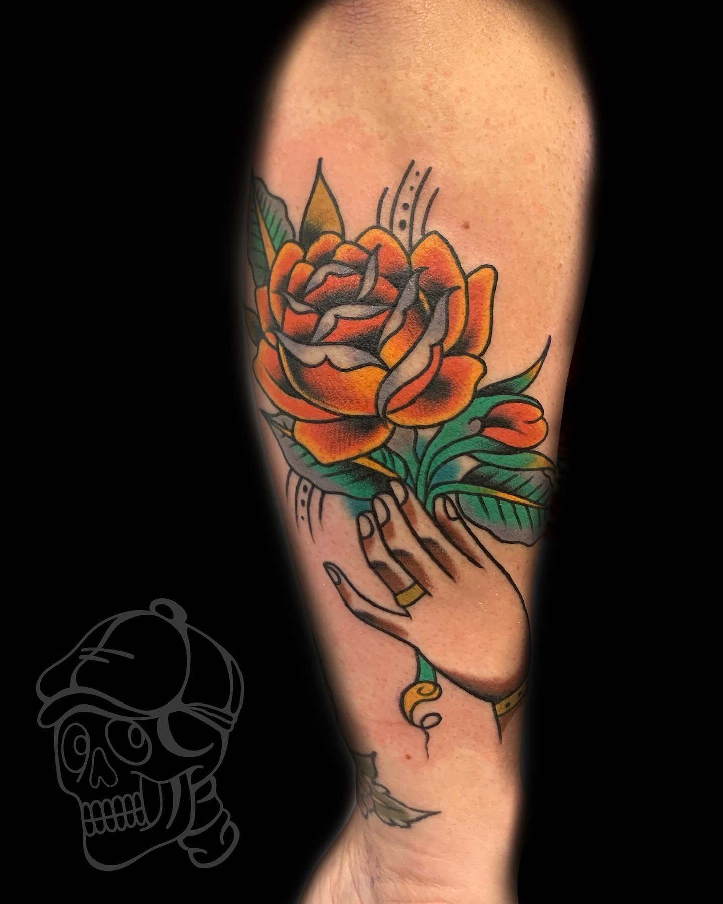 Red Rose Tattoo On Upperback