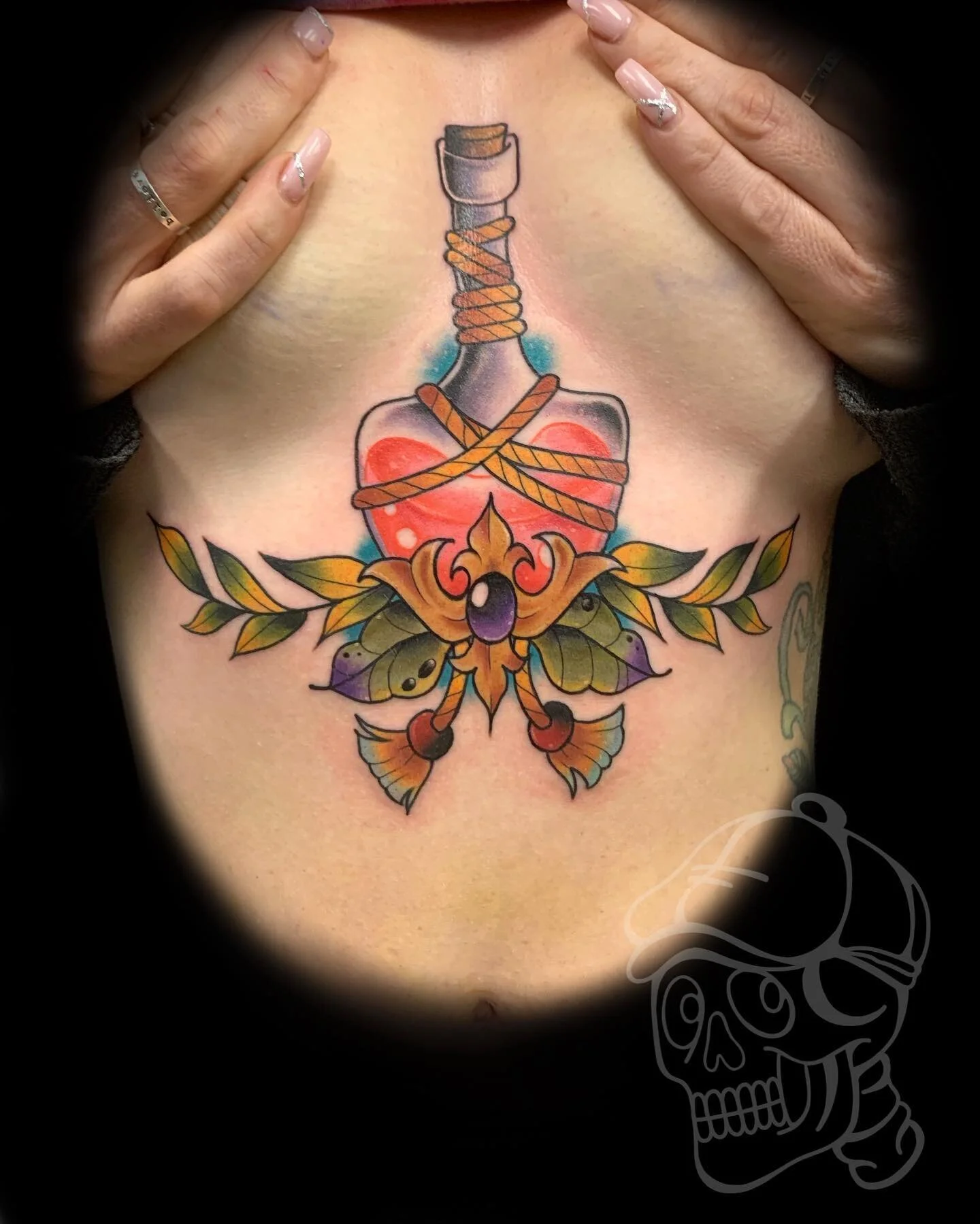 Sternum tattoo. For booking bsetzlertattoo.com ; #bsetzlertattoo #tattoo #tattoos #ink #inked #art #drawing #color #colortattoo #cttattooer #cttattoos #bold #boldtattoos