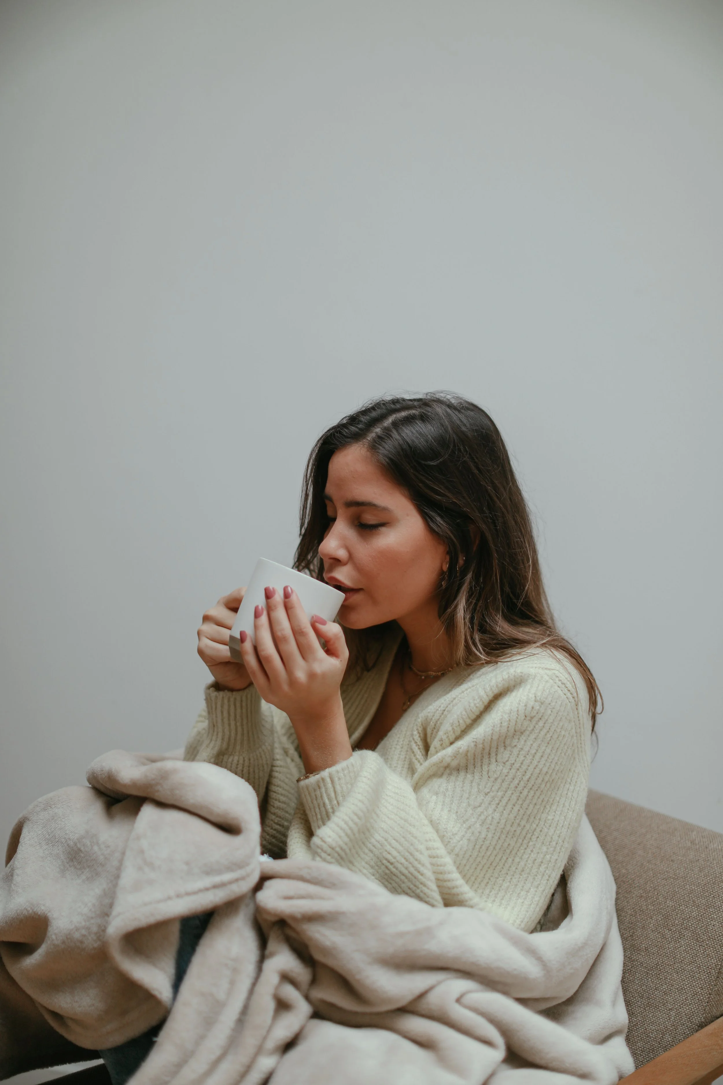 woman sipping tea