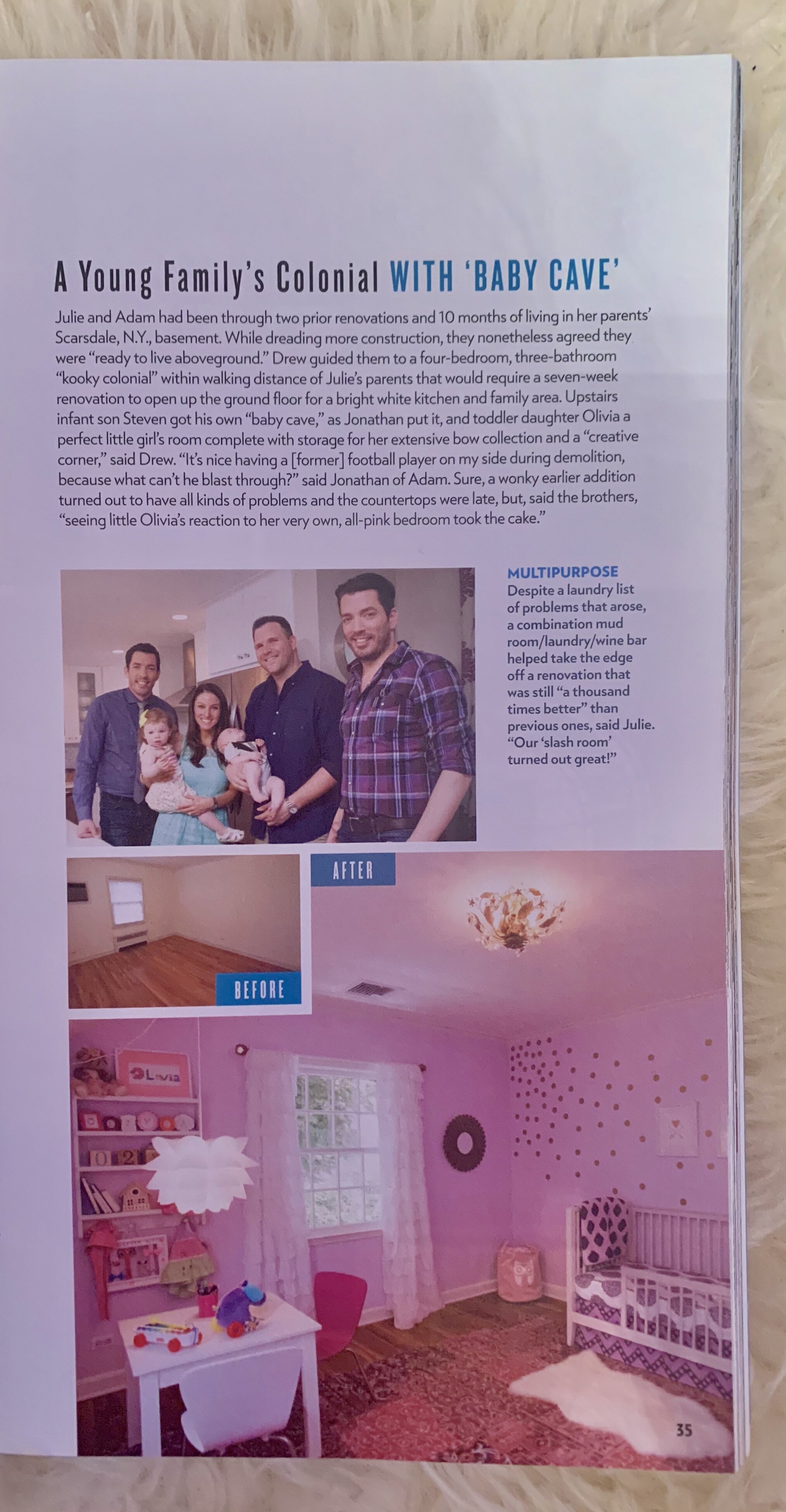Office was Olivia’s room before! This is the page from our spot in People Magazine! How cool is that!