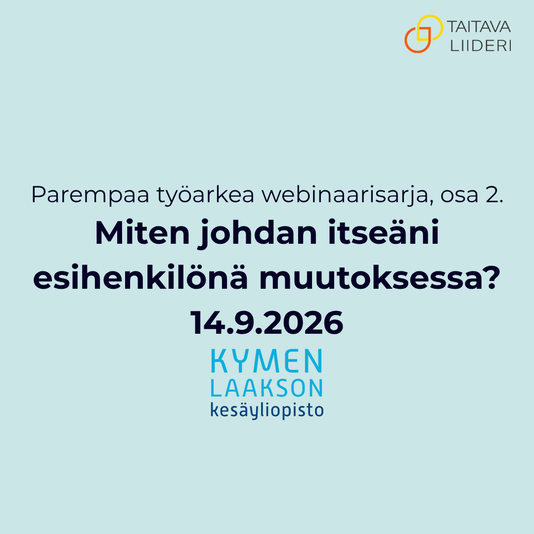 Miten johdan itseäni esihenkilönä muutoksessa?
