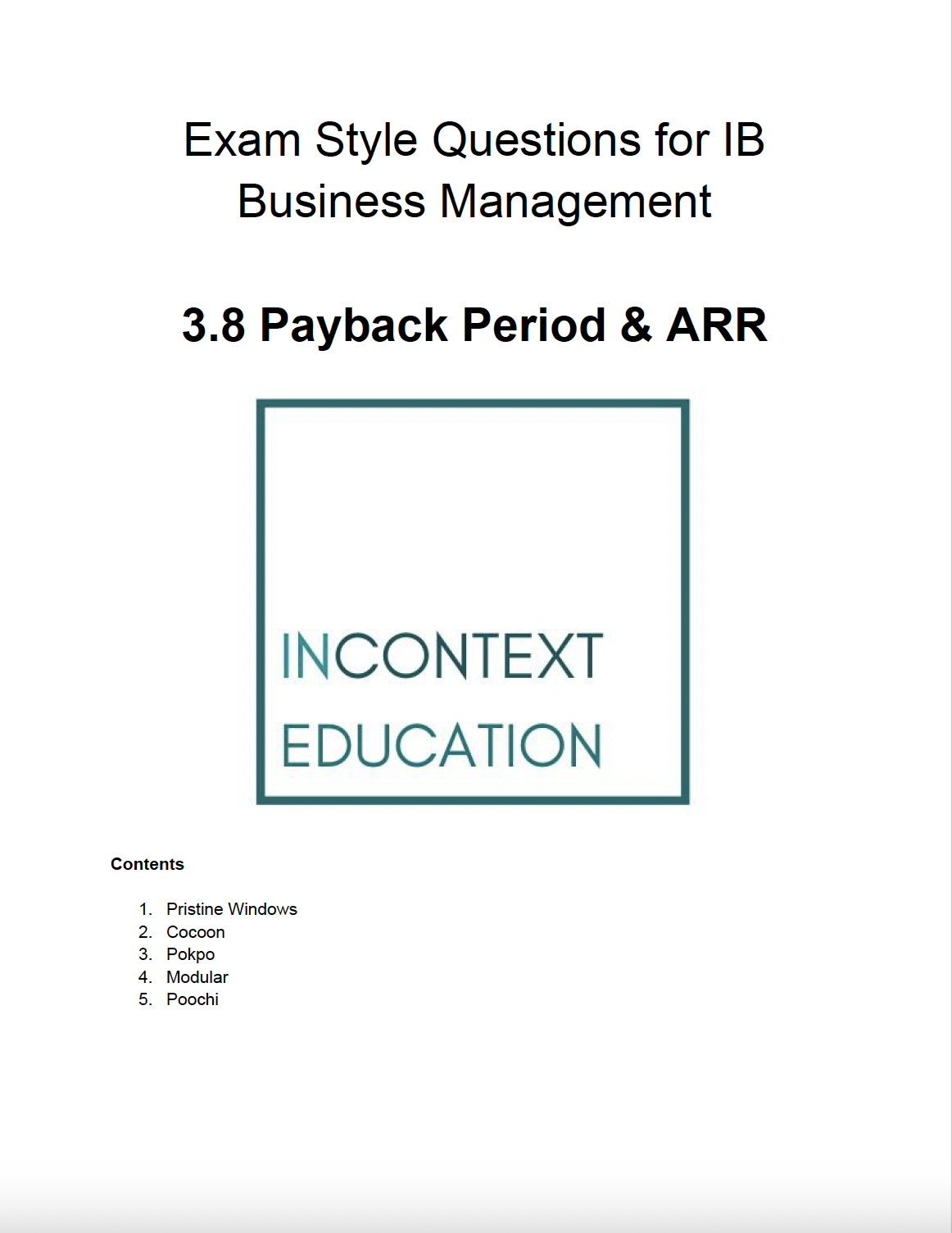 3.8 Payback Period and ARR Exam Questions for IB Business Management.png