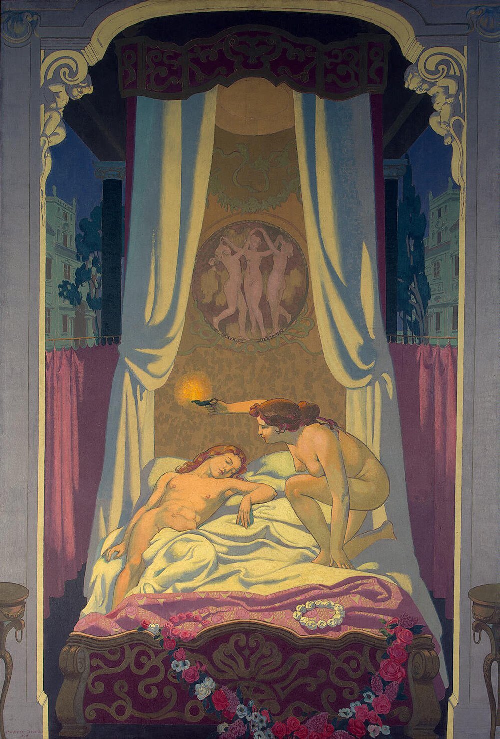 Panel 3 Psyche discovers that her mysterious lover is Eros, 1908