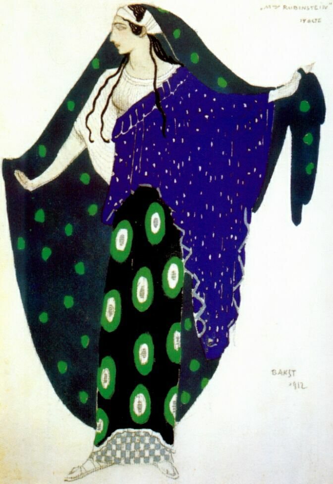 Design for Ida Rubinstein in Helene de Sparte, 1912