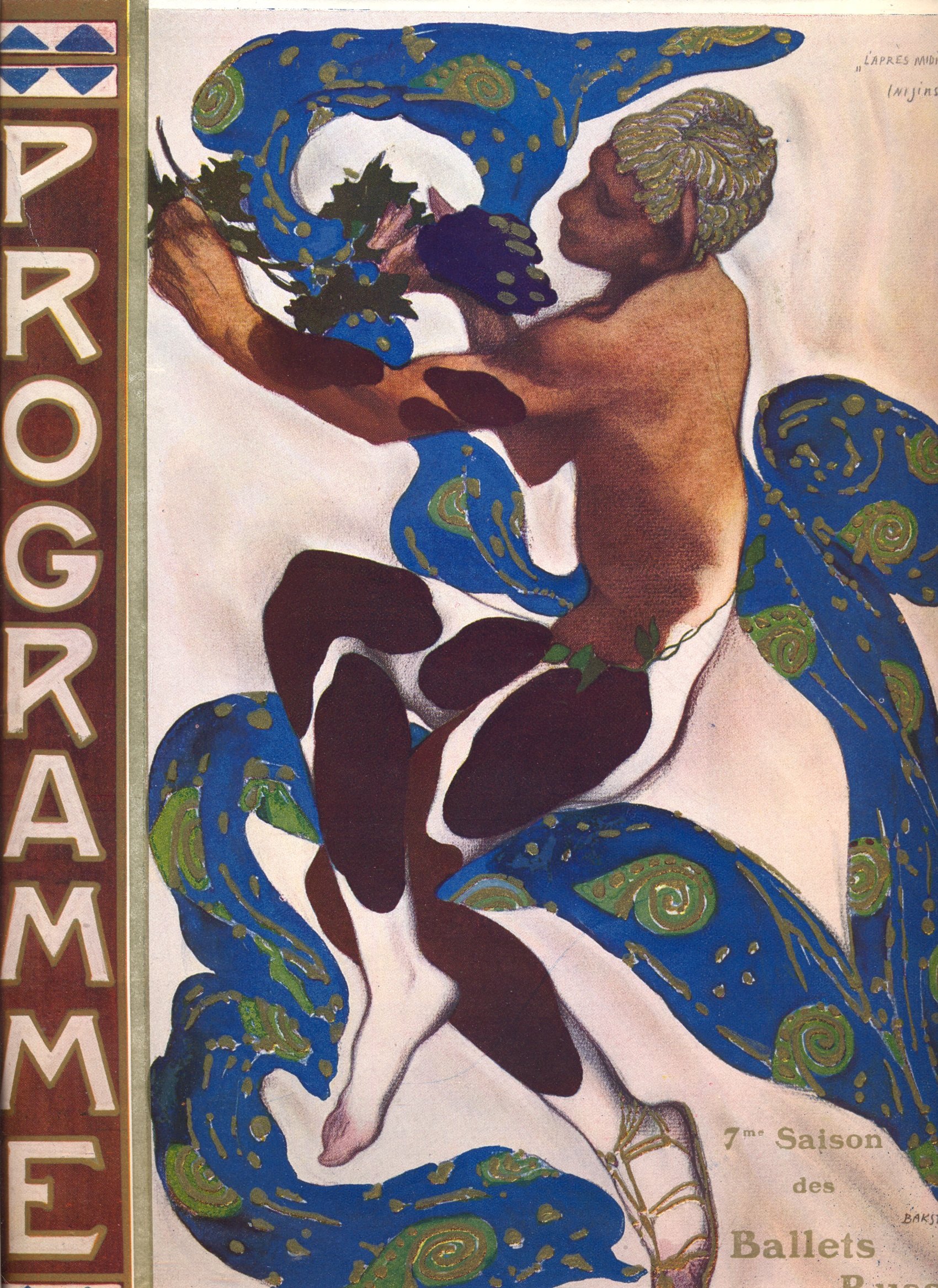Cover design of Nijinsky's faun costume in L'après midi d'un Faune by Claude Debussy, 1912
