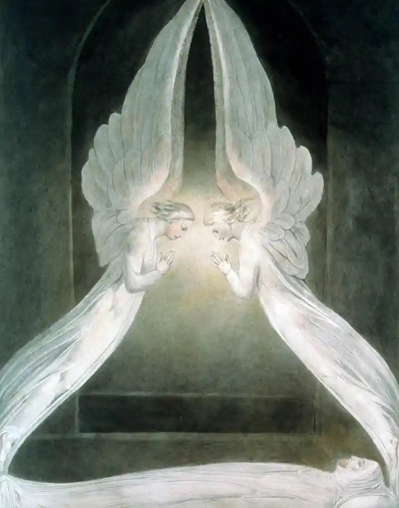 The Angels Hovering Over the Body of Christ in the Sepulchre by William Blake, c.1805