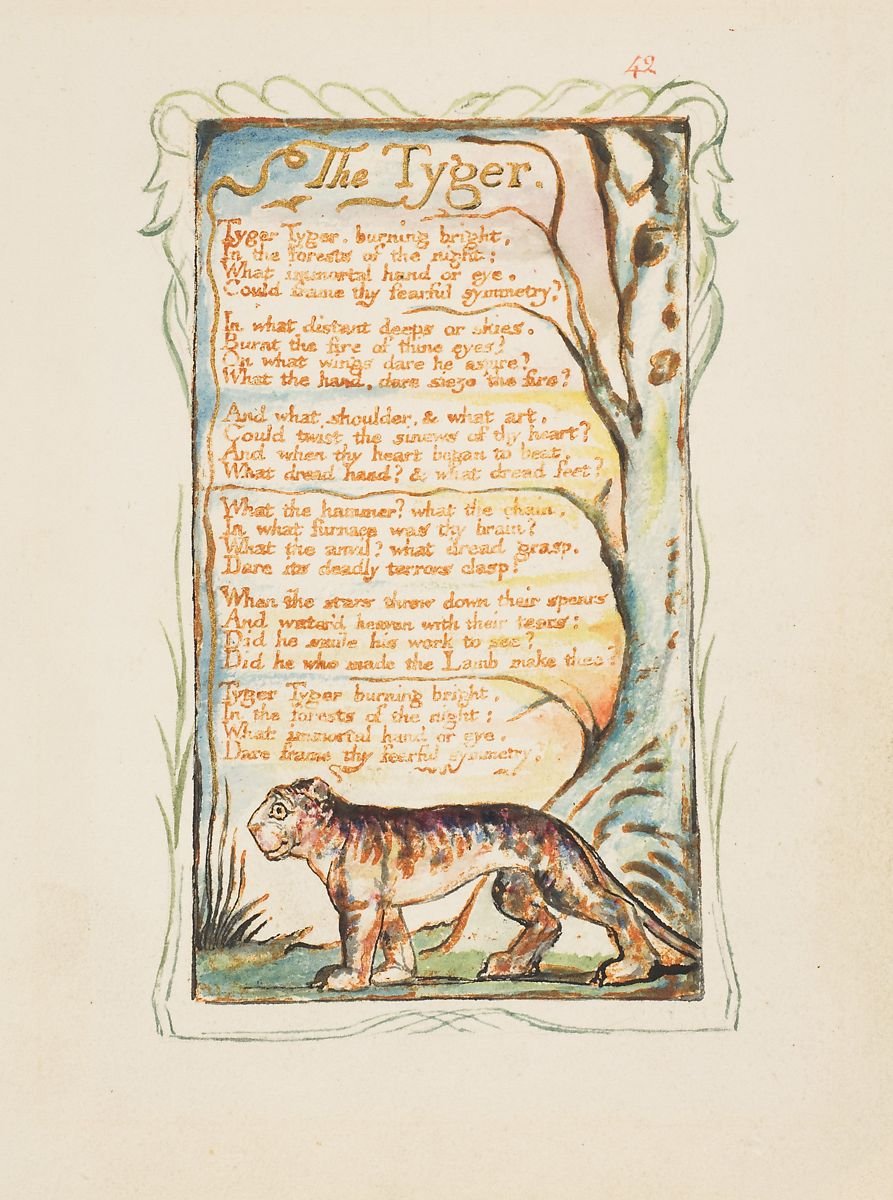 The Tyger, Plate from Songs of Innocence and Experience by William Blake, 1825