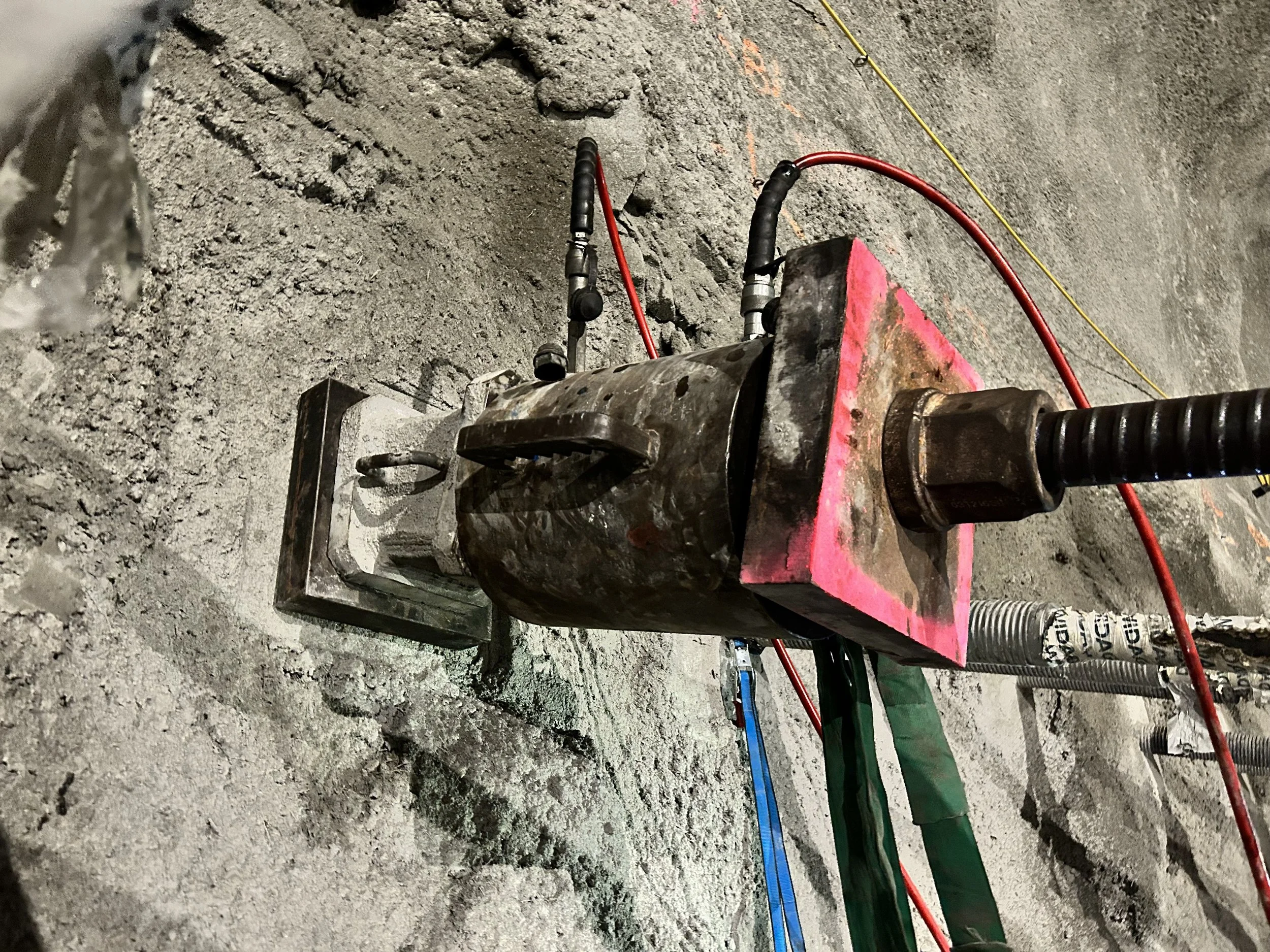 150t Roack Bolt Stressing Chair - custom stressing chair to be installed in the tunnel lining on the Kidston Pumped Storage Hydro Project. The stressing chair was designed with the purpose to perform proof load testing of rock bolts.