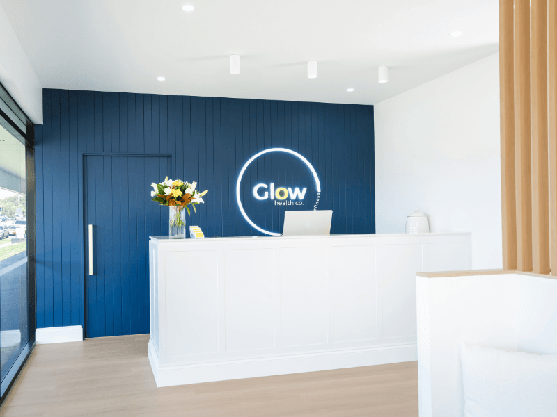 Glow Health Co Capalaba Reception area