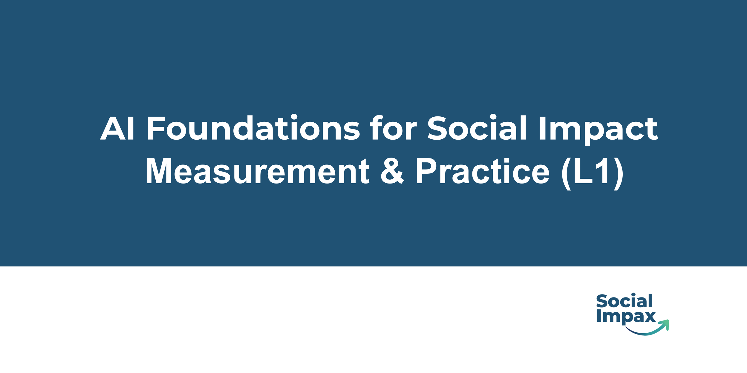 AI Foundations for Social Impact Measurement & Practice (L1)