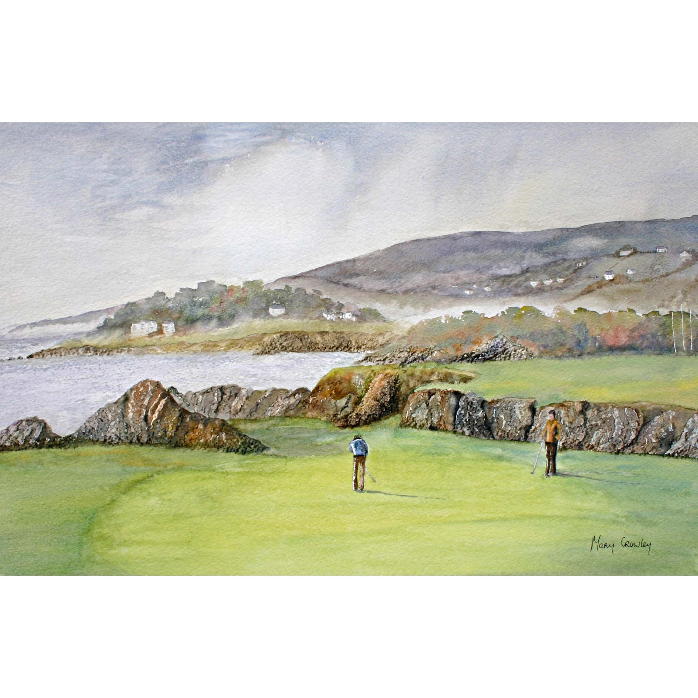 Limited Edition Print of Greencastle Golf Course, Co Donegal, Ireland. This is a spectacular golf course which is bordered by Lough Foyle.