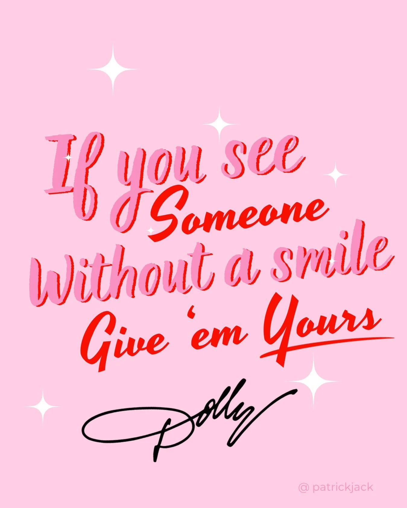 For Dolly&hellip; 💖

A woman who gave the world so much more than music. Kindness, acceptance, joy, humour and so much love.

The world somehow feels a little less sparkly without her in it. ✨

So today, give someone your smile. Be a little kinder, 
