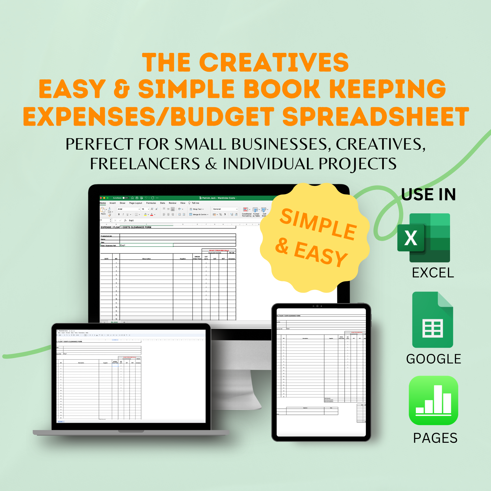 Budget Spreadsheet Template – Easy Book keeping