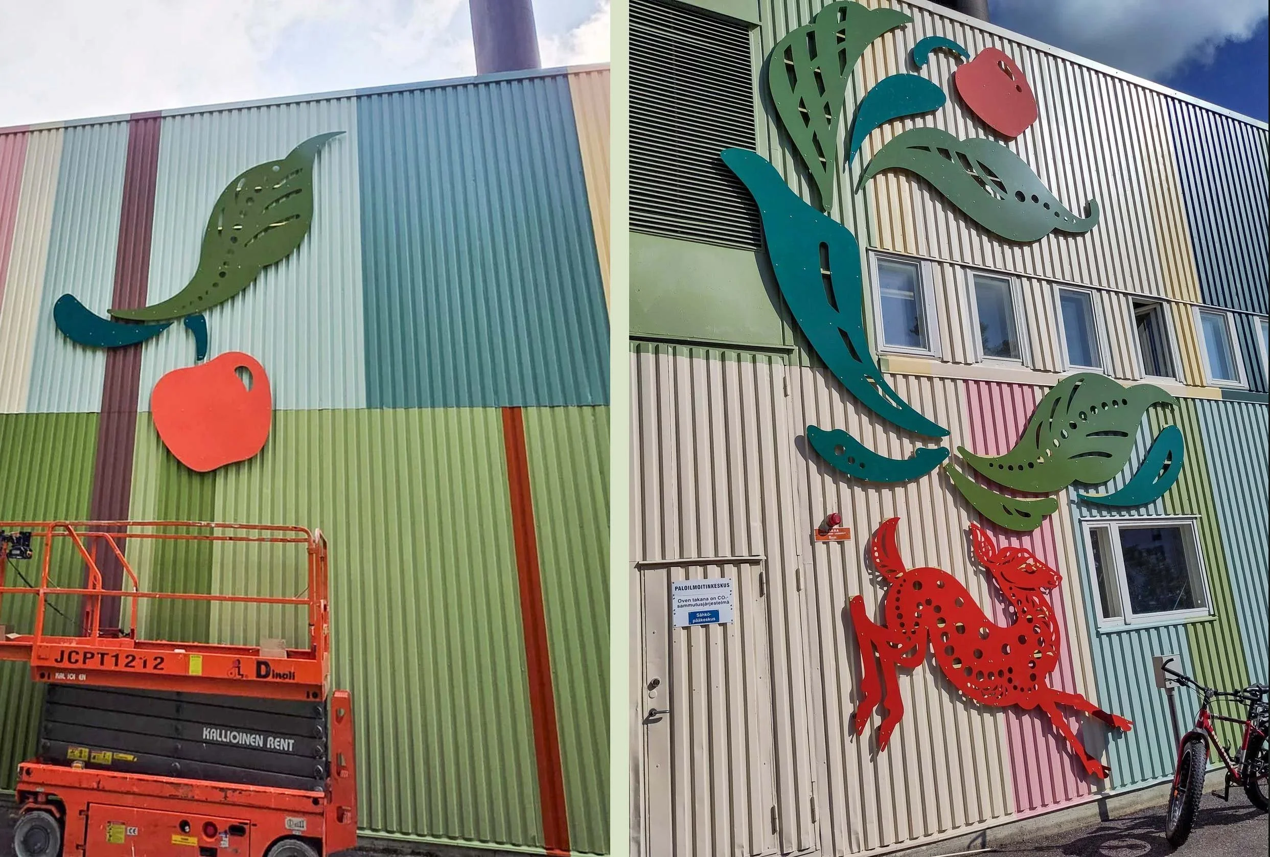 Nosturi ja seinätaideteos.