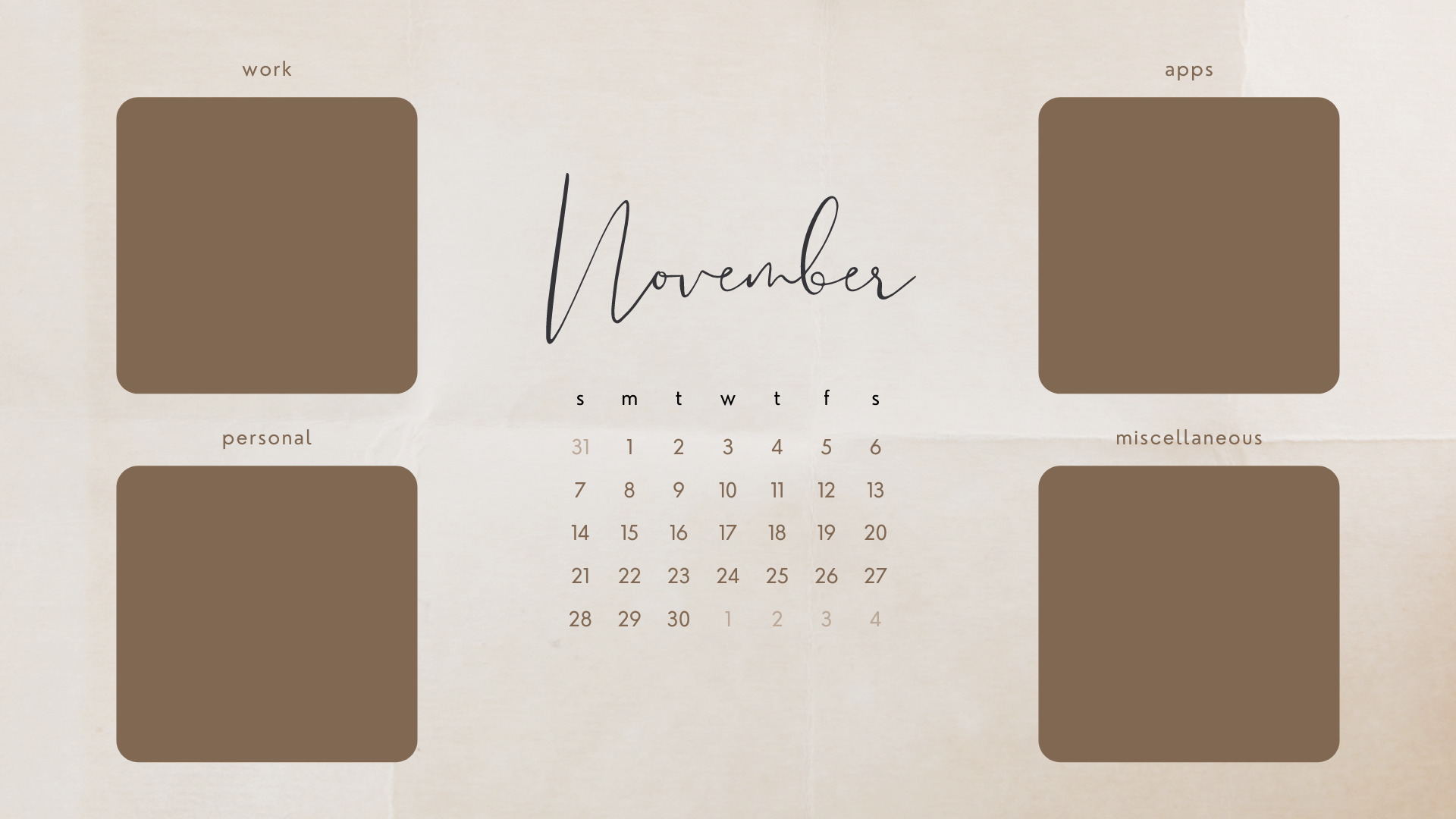 Natural Blank Paper Texture Organizer Calendar Desktop Wallpaper.png