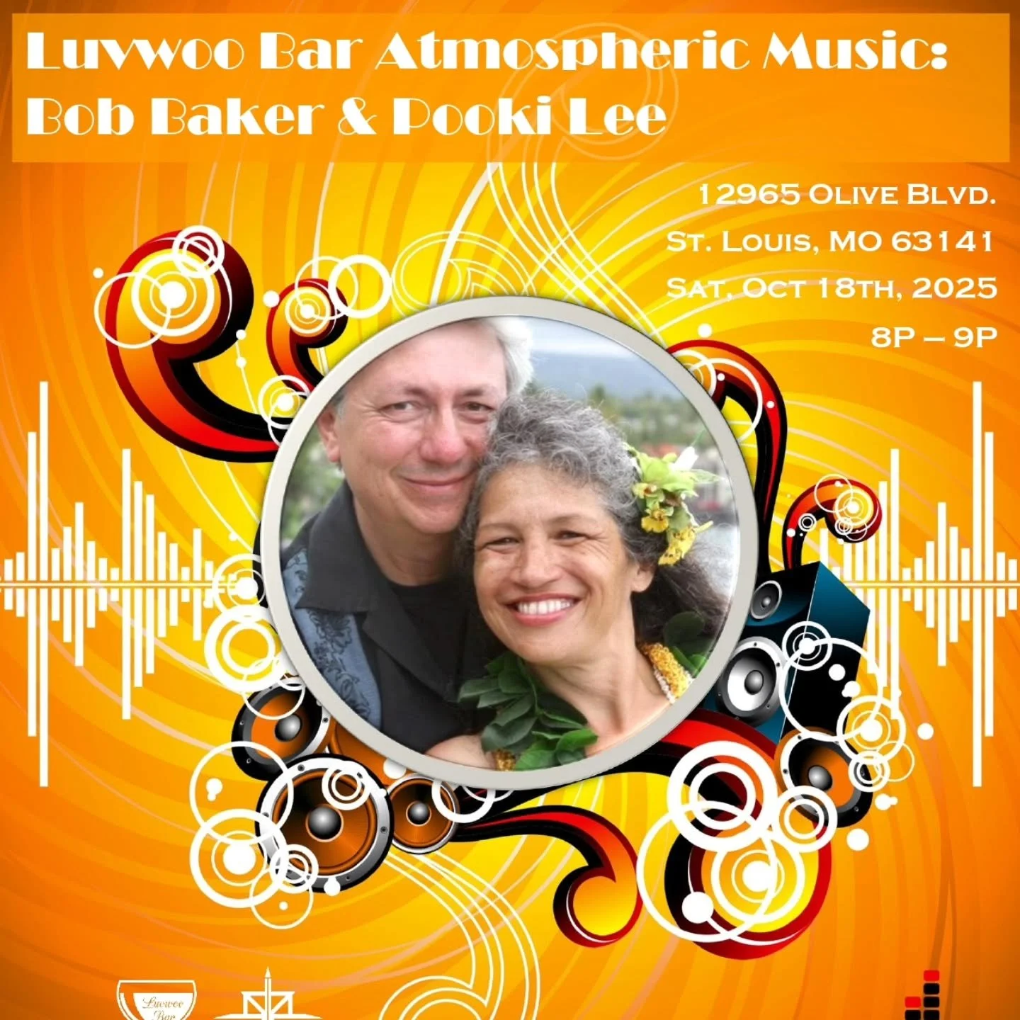 Happy Saturday! Today at Luvwoo Bar we have Bob Baker and Pooki Lee live music 8p-9p and Beginner Mandarin Chinese Class 515p-6p. All Free Events, no RSVP needed! Open to all ages! Don't forget daily Happy Hour 5p-6p & 10p-11p, 20% off all named