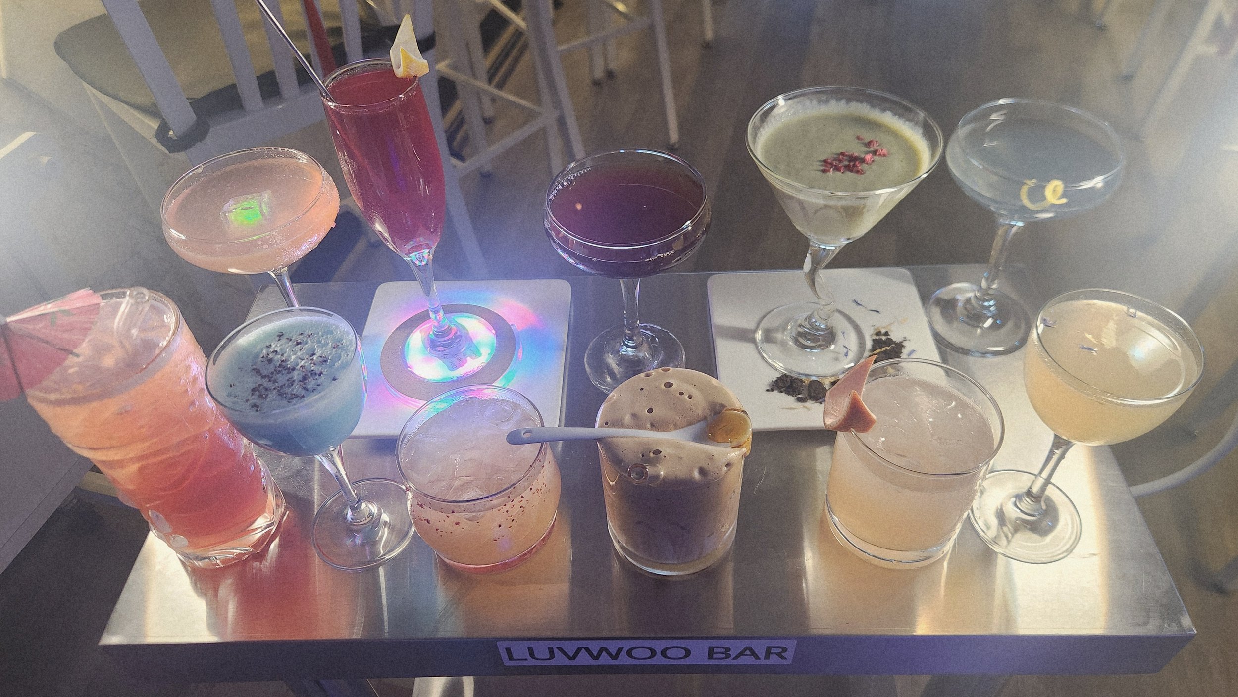 Top Row L R (Sexy Rock Star, Luvwoo, Boulevardier, Secret Garden, Aviation)
Bottom Row L R (Zombie, Grasshopper, Little Sister, Lose Control, Paloma, Xochitl "So Chill")