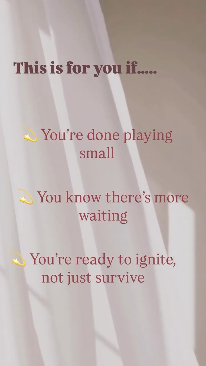 This isn’t about adding more to your plate.
✨This is about coming home to yourself.
✨Not more overwhelm. More CLARITY.
✨Not more pressure. More EASE.
More magic. More YOU.
Something sacred opens tomorrow. 💫
The question is: are you ready to