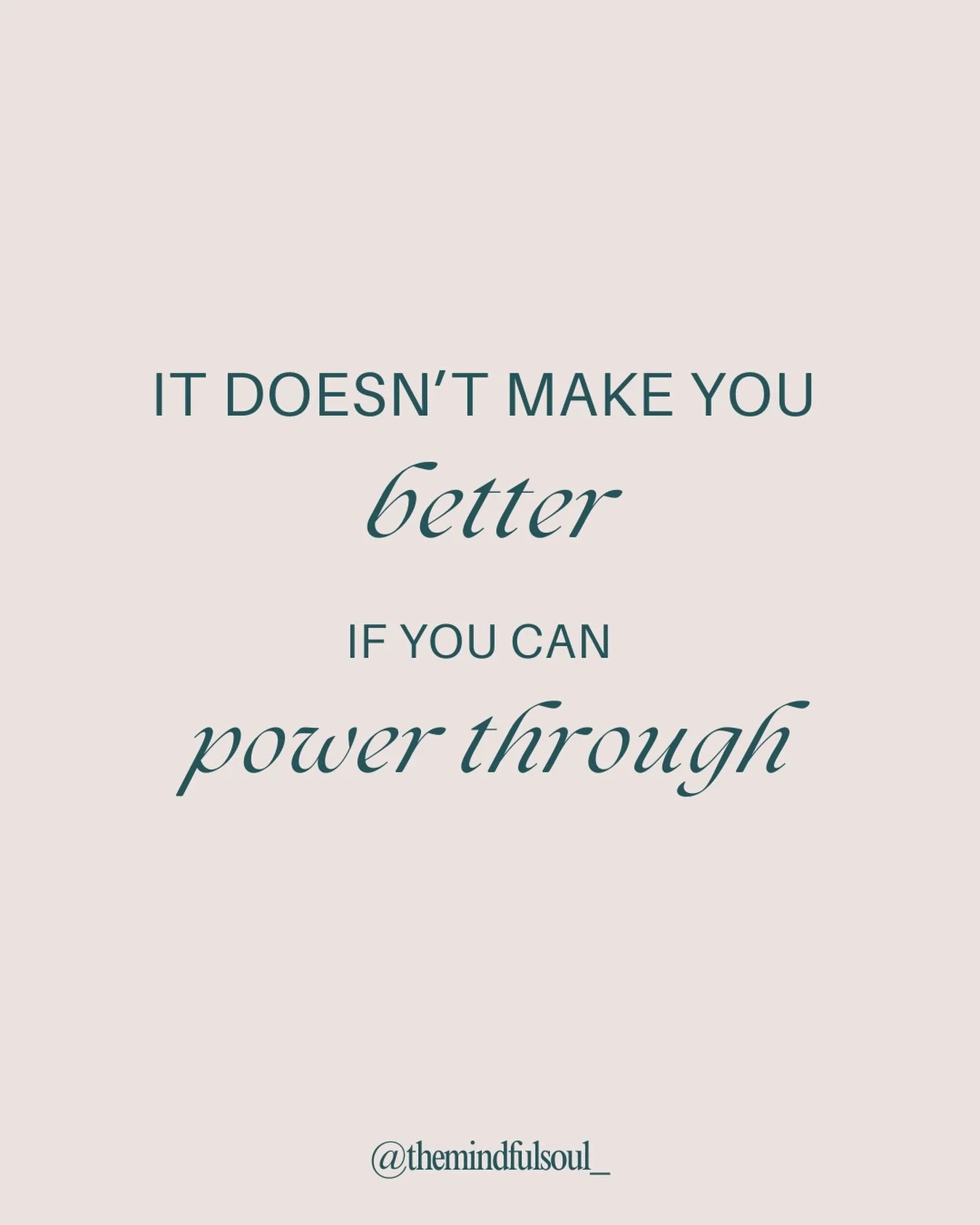 Somewhere along the way, powering through became a badge of honour.

We equated endurance with success.
Exhaustion with ambition.
Illness with weakness.

But who decided that being constantly depleted was impressive? 🤷🏻&zwj;♀️

In a modern world th