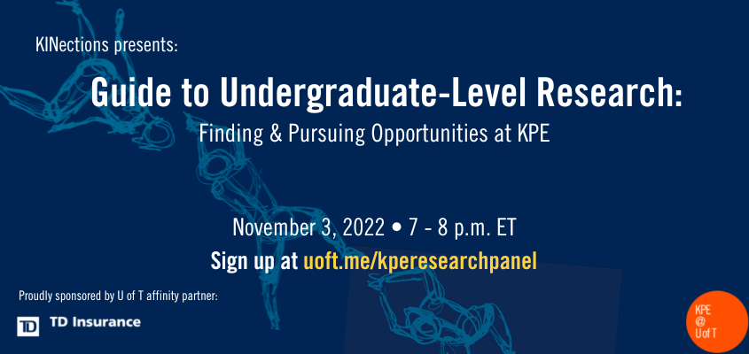 white text on blue background: event title with date and registration URL. Faculty logo and TD insurance logo appear.