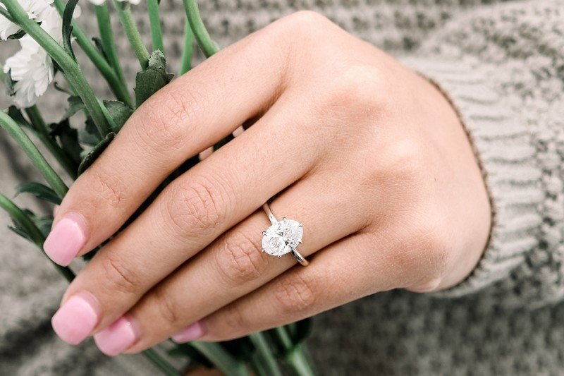 Wide Band Solitaire Round Cut Lab Created Diamond Engagement Ring - Yalish  Diamonds