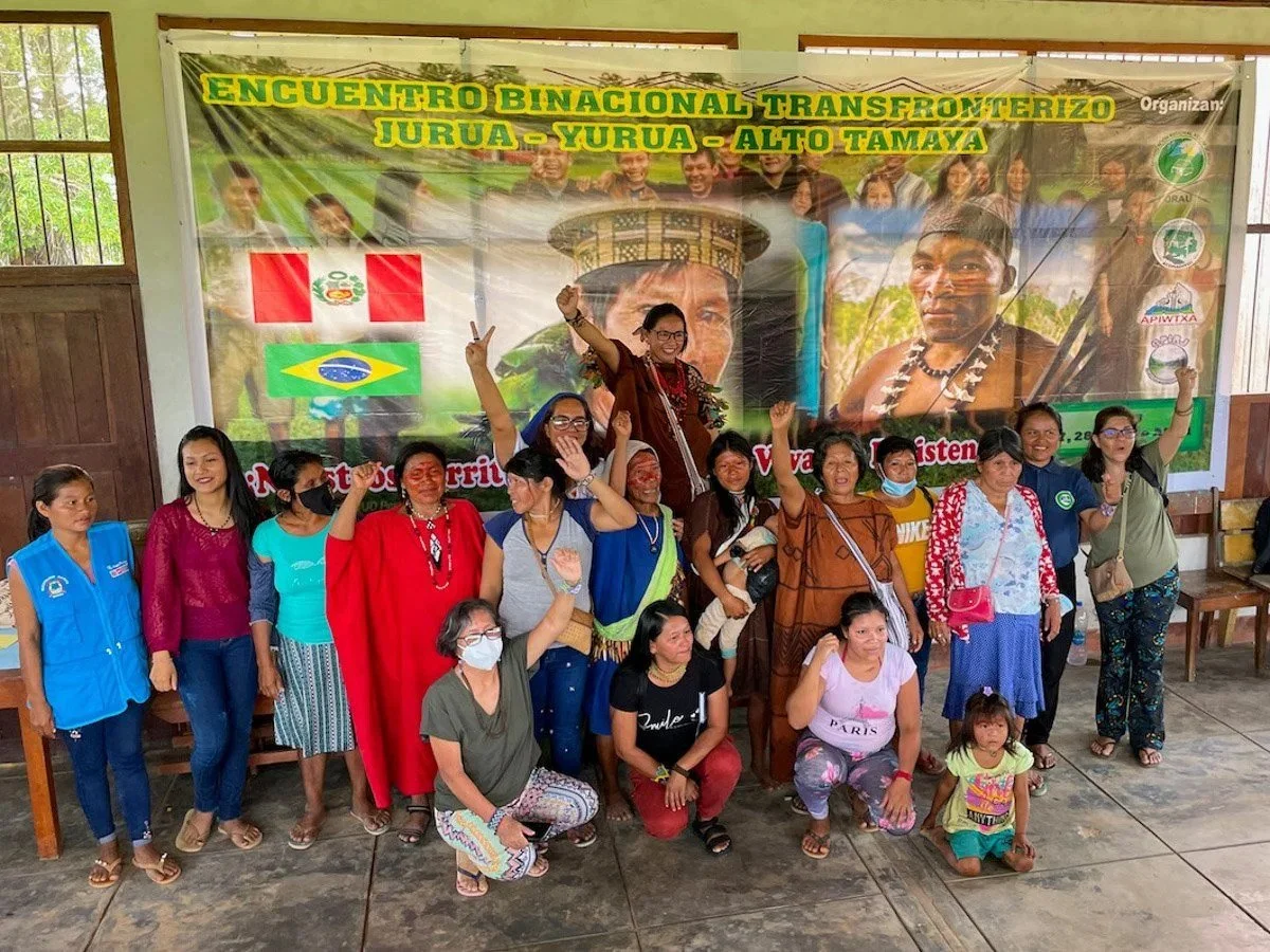 María Elena with a group of Indigenous women leaders during the Congress. 