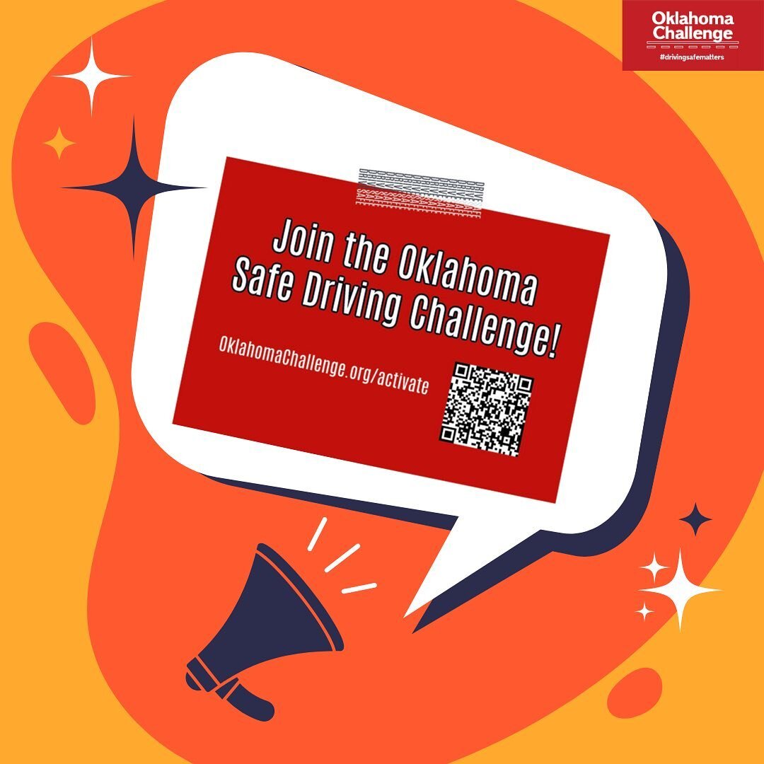 Attention All‼️‼️
All organizations must active for the Oklahoma Safe Driving Challenge this year🤩🤩 

Each group gets to choose what traffic safety issues matter the most in their community and design custom activities to help make an impact! Each 