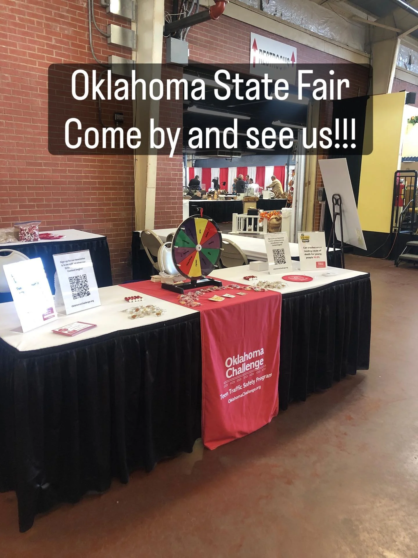 Come by the Oklahoma Arts building at the State Fair to come see us 🚨 Spin the wheel and win a prize&hellip;and learn about the importance of Traffic Safety! Join the Safe Driving Challenge today 🌟 Visit our website OklahomaChallenge.org to learn m