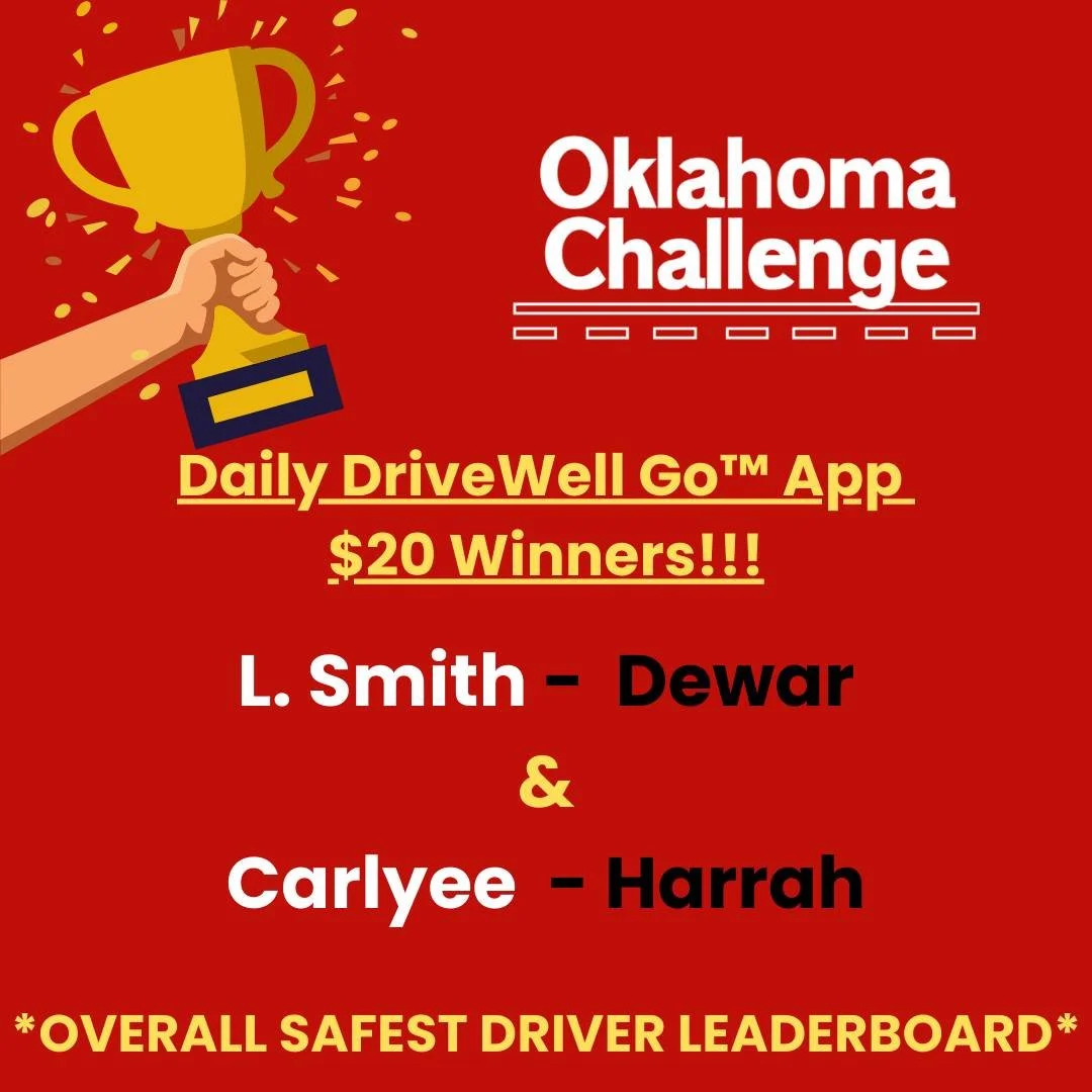 🎉🚗 Shoutout to today&rsquo;s $20 winners from the Overall Safest Driver Leaderboard! 🏆💥 Keep those safe-driving vibes going &mdash; it&rsquo;s the FINAL week!

December is National Impaired Driving Prevention Month, so here&rsquo;s your reminder: