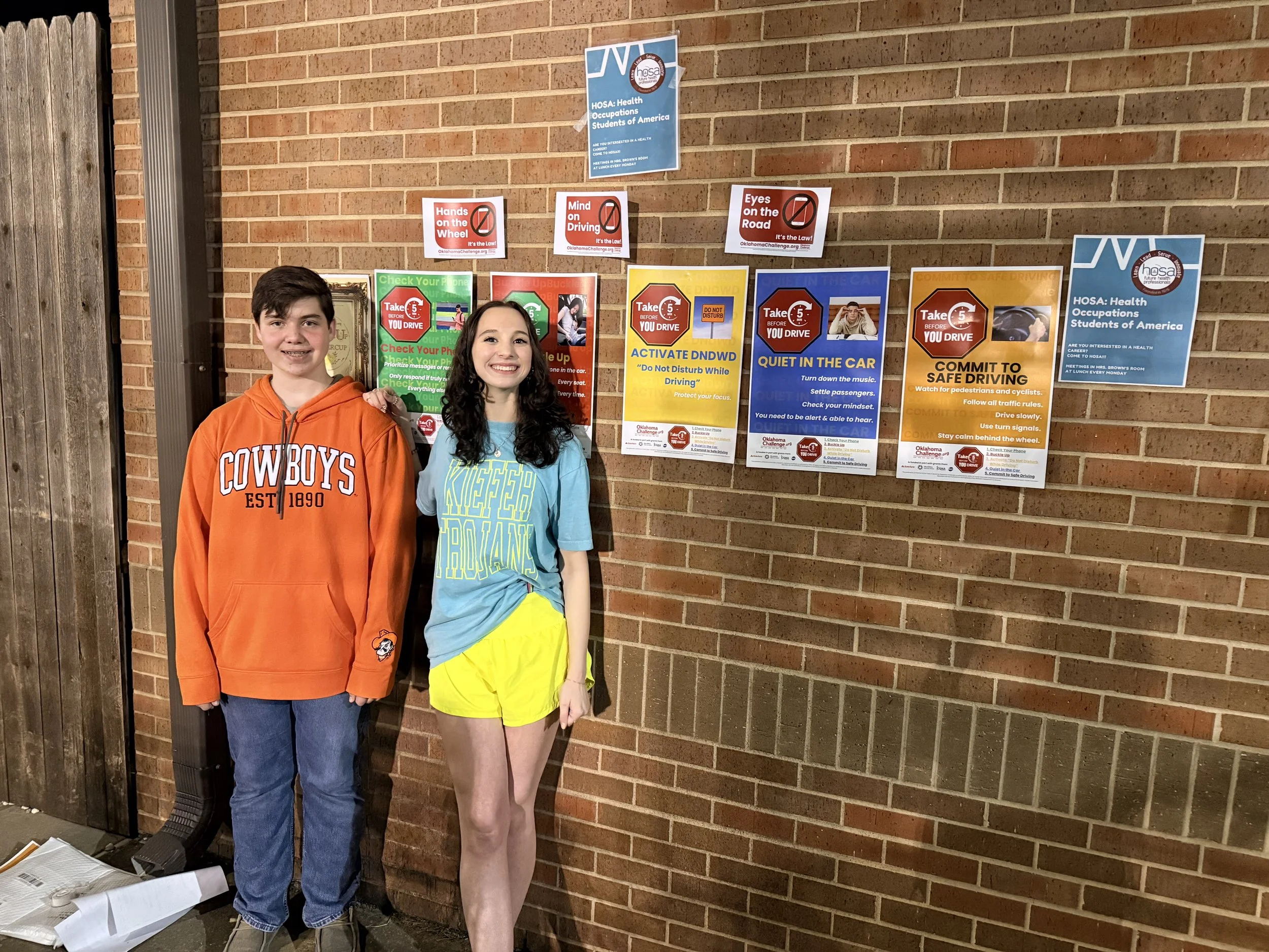 Kiefer HOSA team - Take 5 Before You Drive! Good advice!