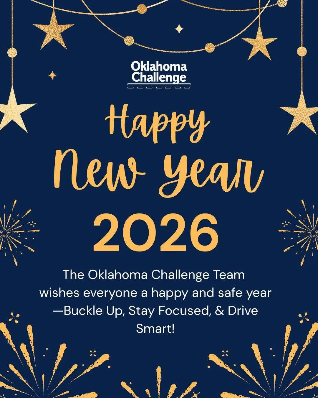 🎉✨ Happy New Year! ✨🎉
As we head into the new year, we&rsquo;re wishing everyone a fun, fresh, and safe start! 🚗💫 Remember&mdash;buckle up, stay focused, and never drive distracted or impaired. Make smart choices, look out for one another, and le