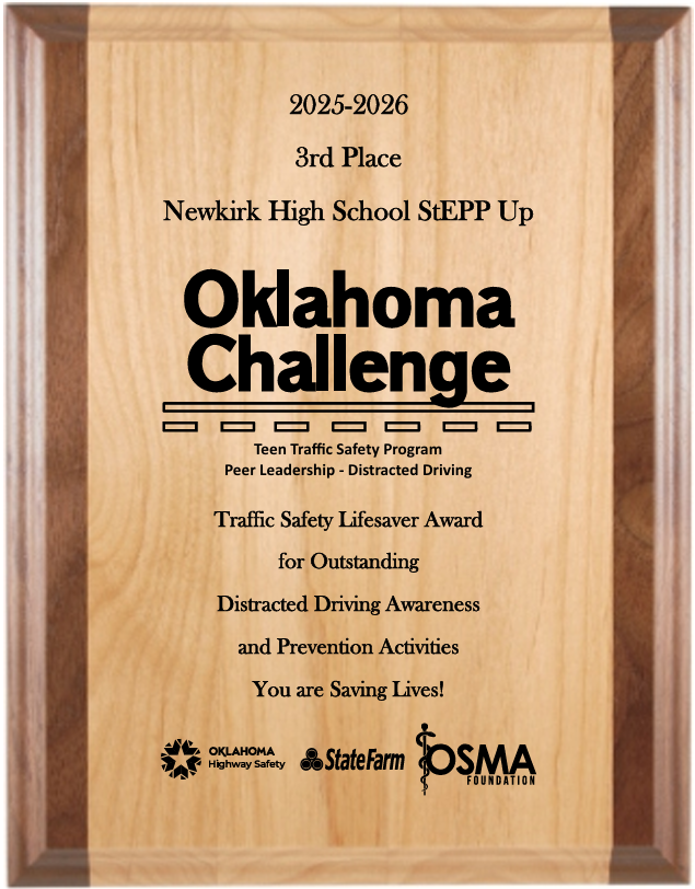Newkirk High School's StEPP Up team wins Third Place! Congratulations to this team and their advisor, Lori Mayden!