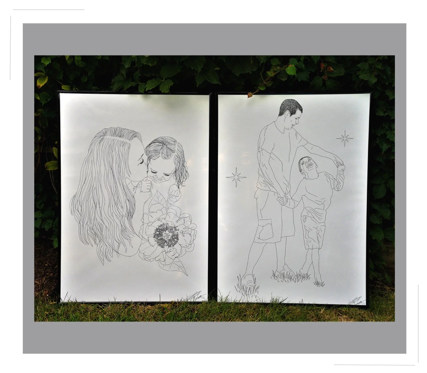 Family Line Art Photos Gifted