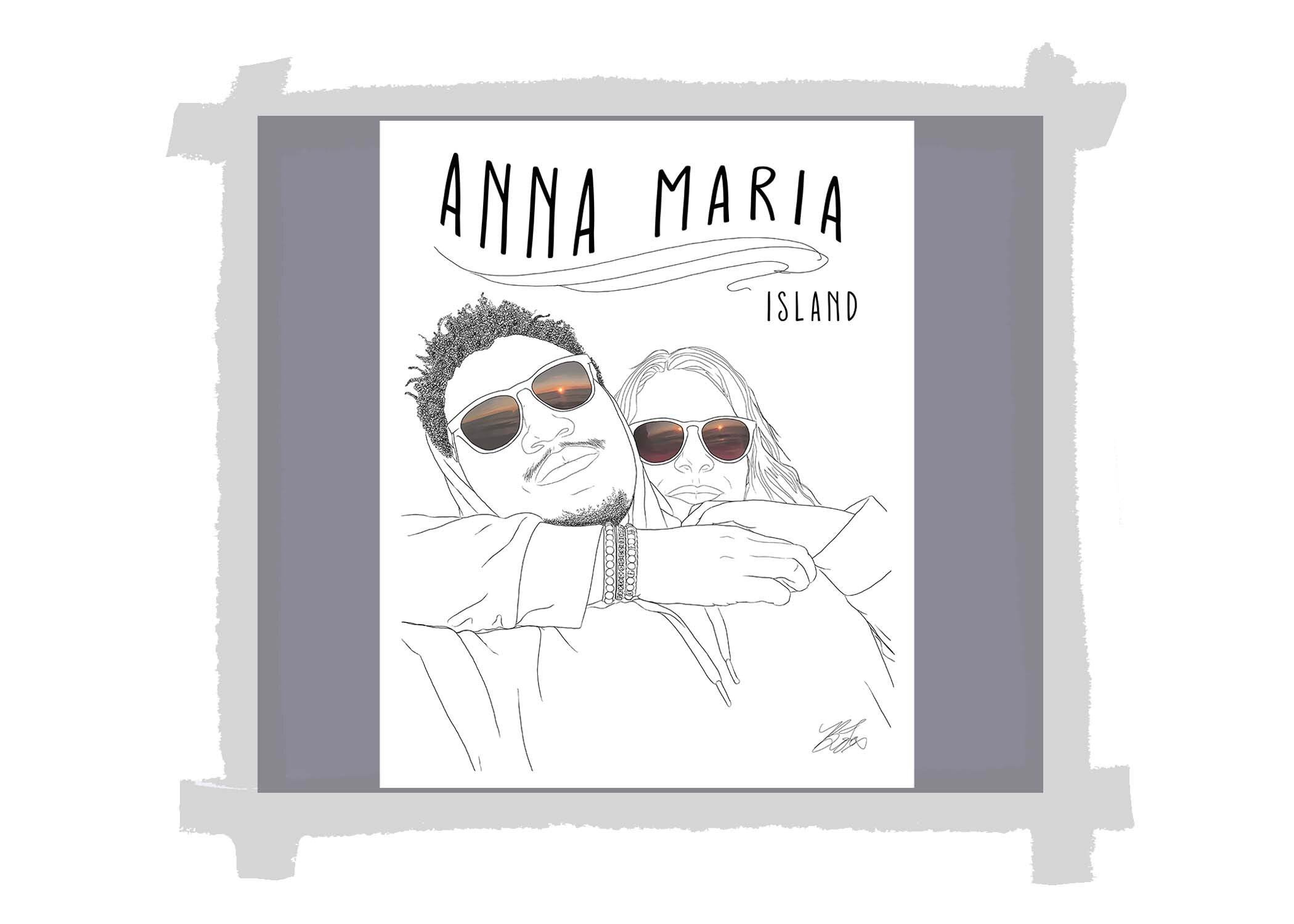 Client Custom Line Art (B&W + Colour Addition + Type Addition)