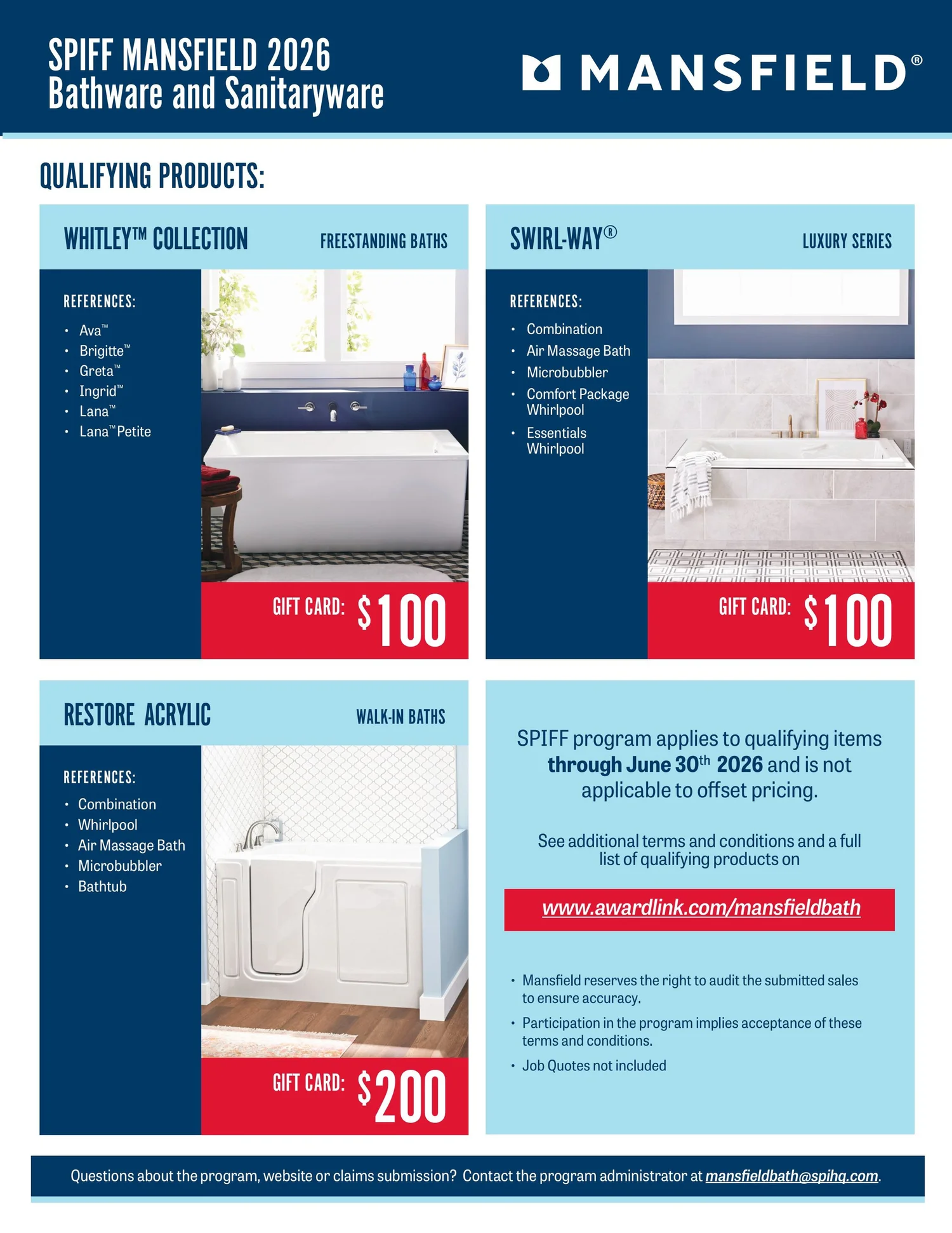 Mansfield Announces 2026 Bathware & Sanitaryware SPIFF Program — Mid ...