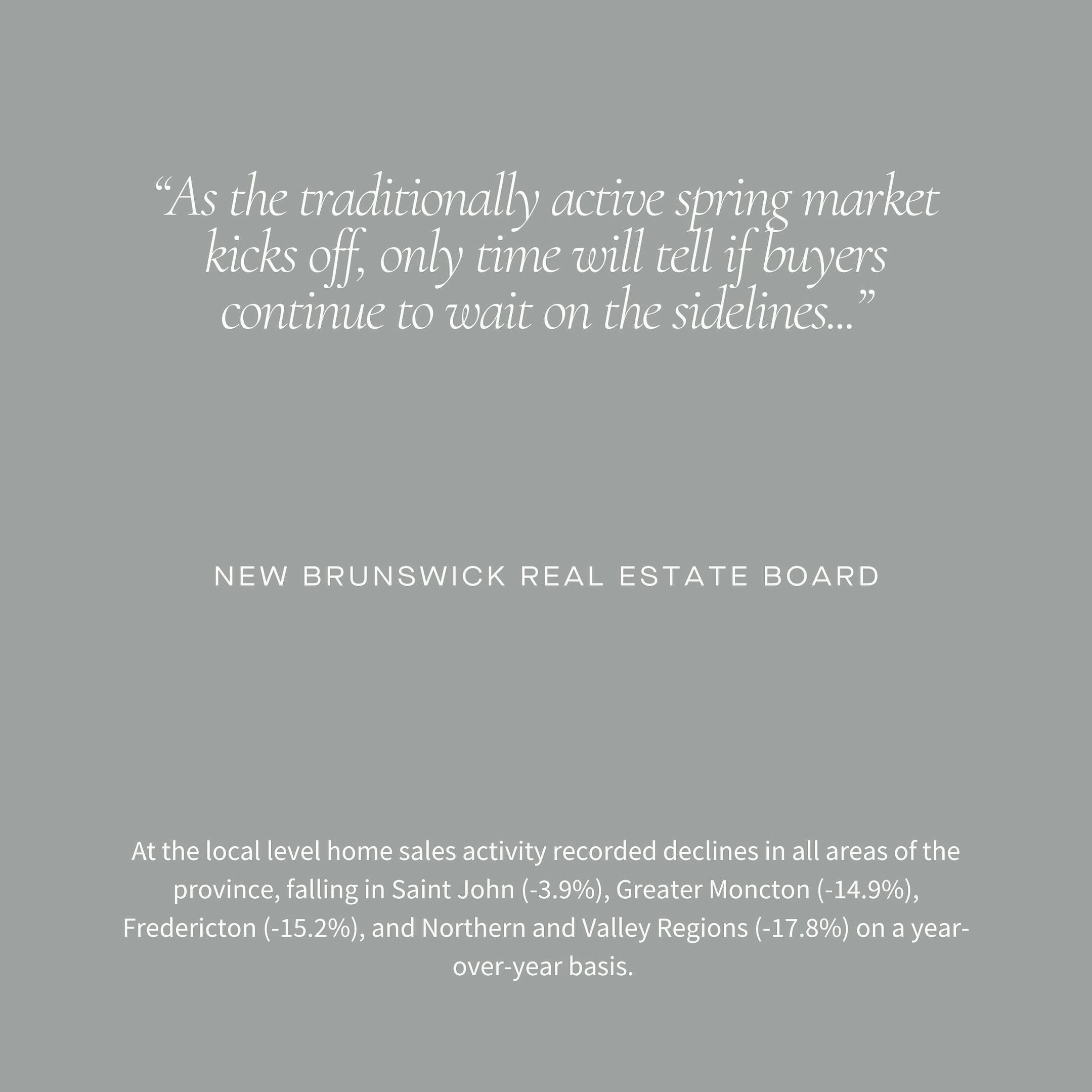 &ldquo;As the traditionally active spring market kicks off, only time will tell if buyers continue to wait on the sidelines until there is definitive evidence that rate reductions are coming later in the year or if concerns of tighter more competitiv