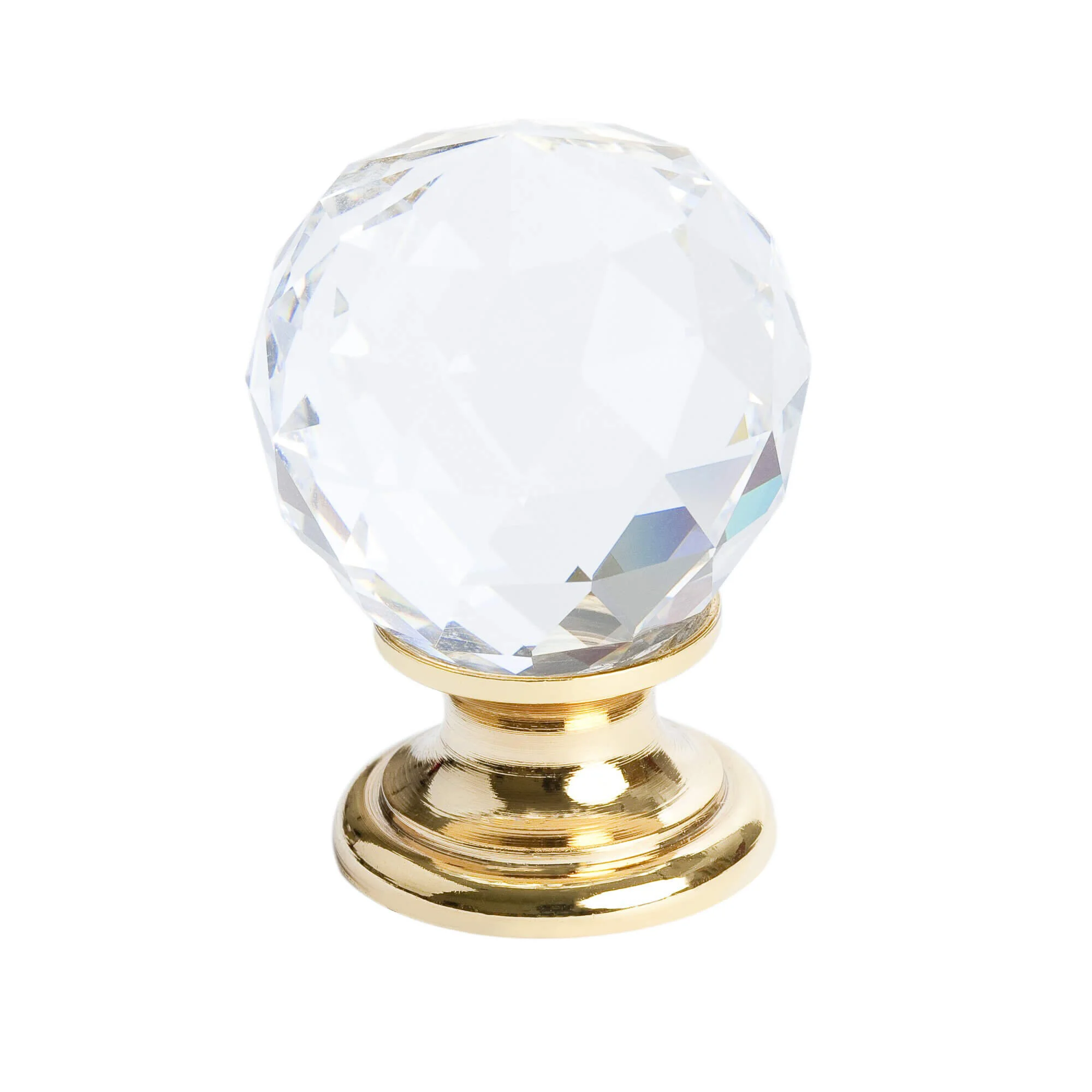 Europa Faceted Crystal Gold Knob 7041-907-C